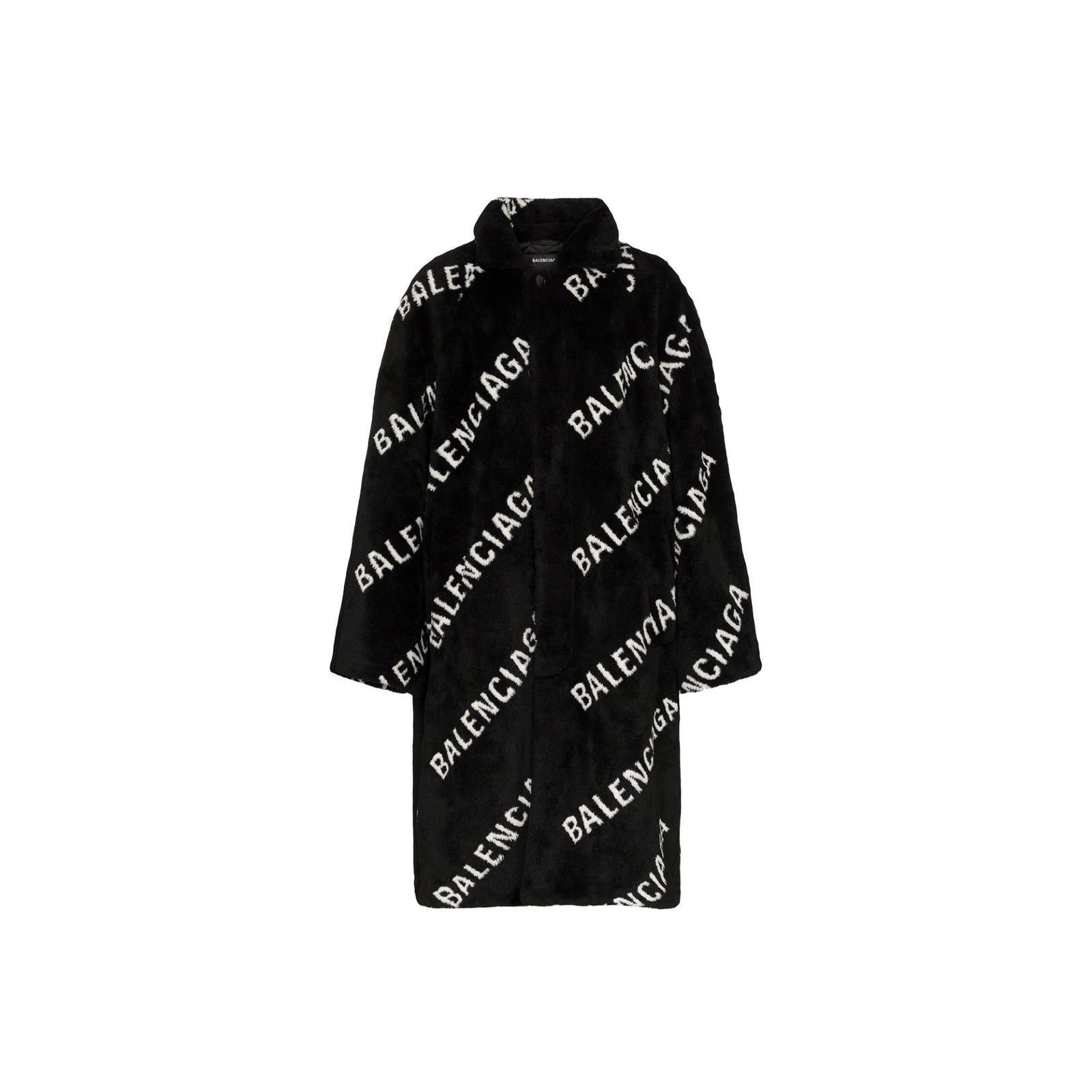 Balenciaga Balenciaga Logo-Print Fur Coat Size US M / EU 48-50 / 2 - 1 Thumbnail