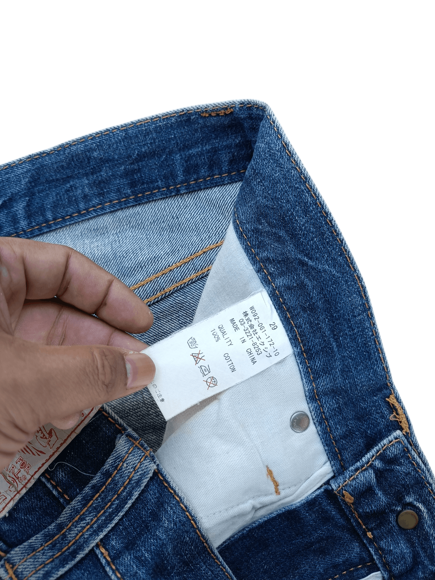 Vintage RARE 🔥 Japanese Brand Co&Lu Big Logo Print Denim Jeans Size US 31 - 9 Thumbnail
