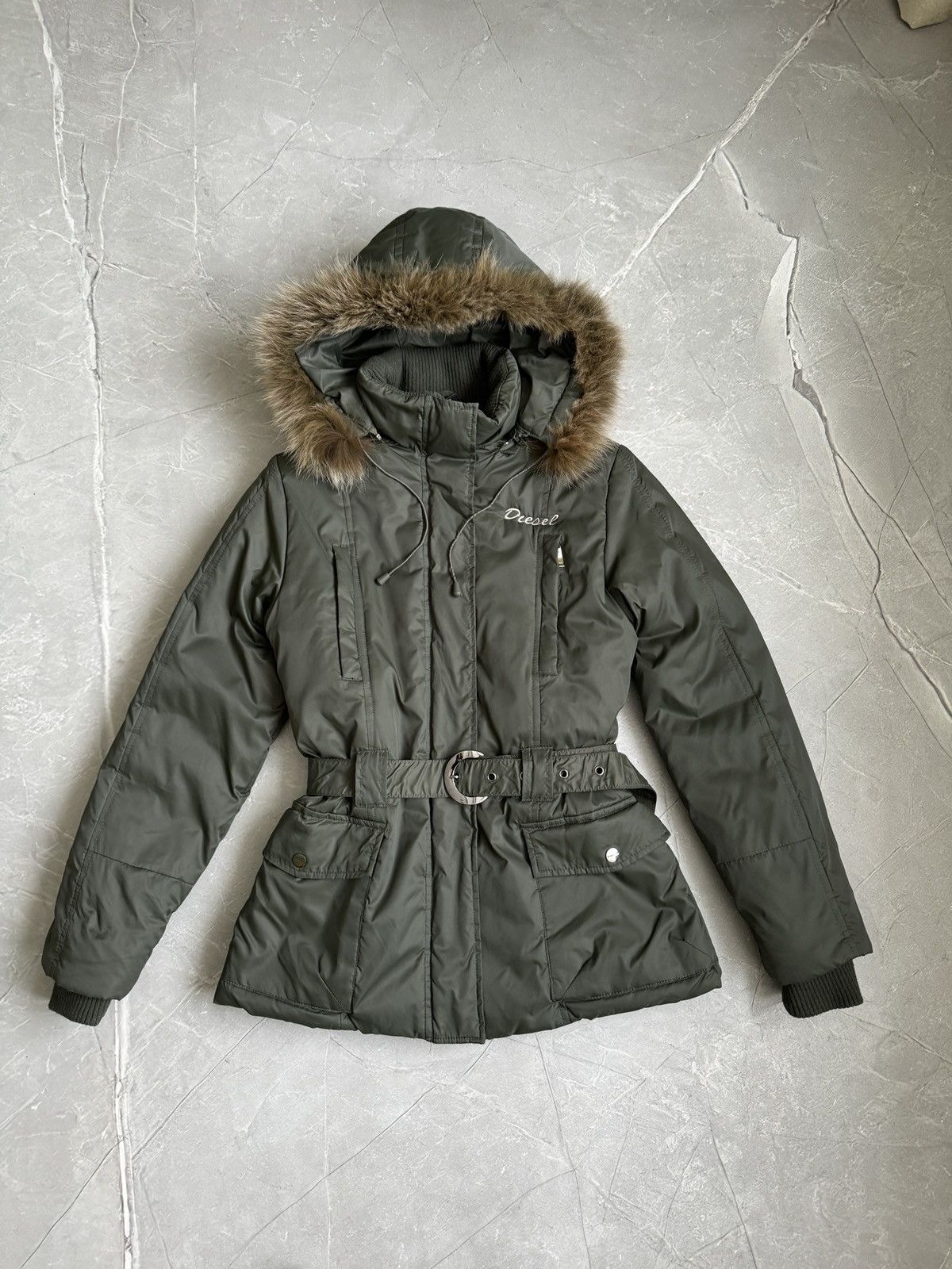 Japanese Brand Y2K Vintage Fur Hood Belted Jacket If Six Was Nine LGB Style Size M / US 6-8 / IT 42-44 - 3 Thumbnail