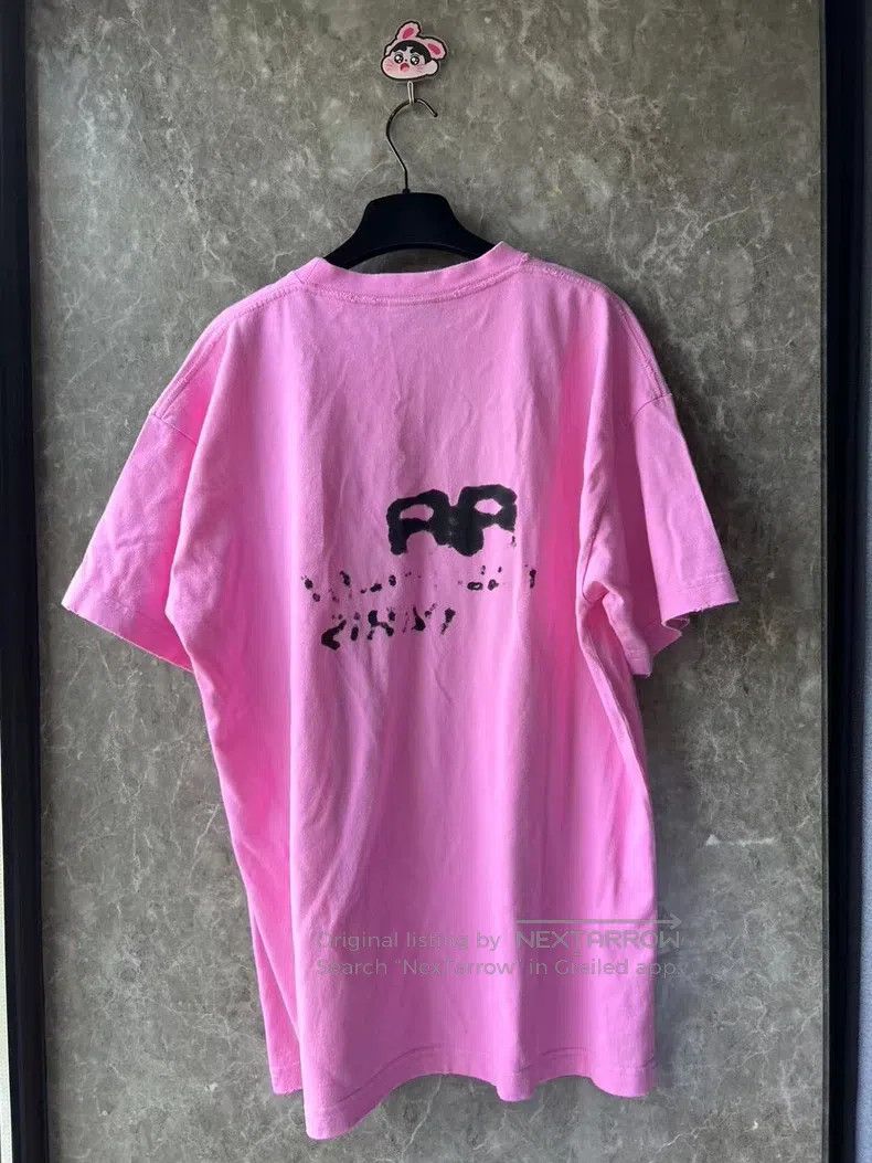 Balenciaga Balenciaga Spray-painted pink short-sleeved T-shirt, size Size US M / EU 48-50 / 2 - 2 Thumbnail