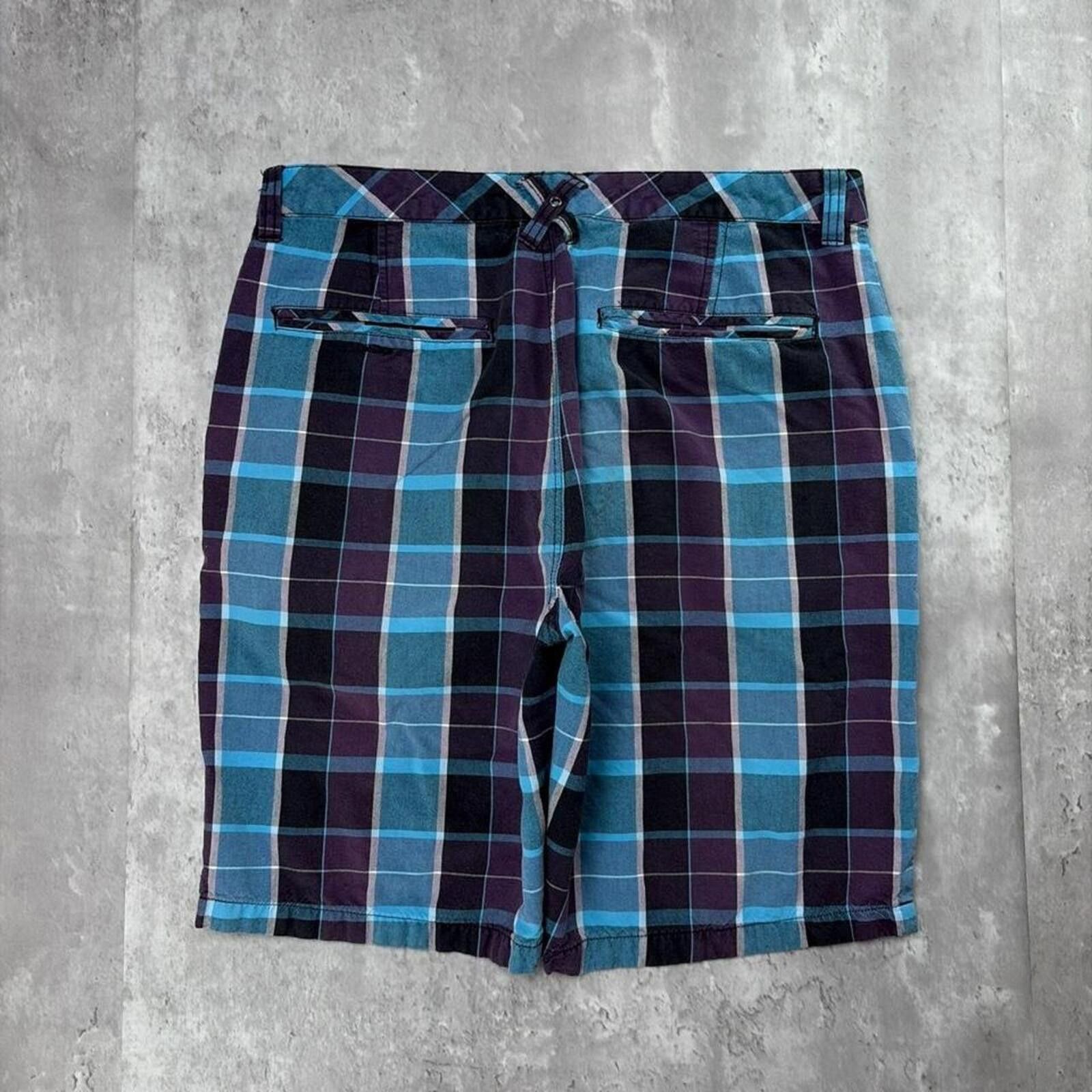Quiksilver Y2K Purple Quiksilver Grunge Surf Baggy Plaid Shorts Size US 32 / EU 48 - 1 Thumbnail