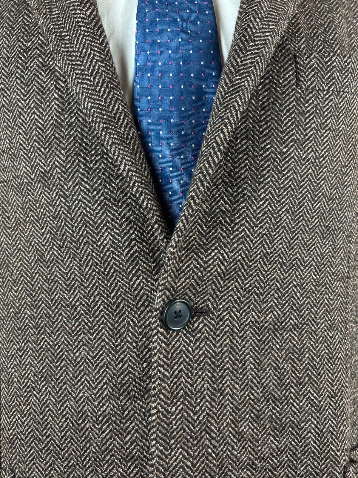 Corneliani Corneliani Wool Blend Herringbone Italian Blazer Jacket Size 44R - 4 Thumbnail