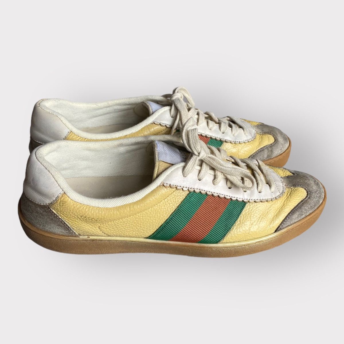 image of Gucci G74 Web Low “Oatmeal” Shoes in Cream, Men's (Size 9.5)