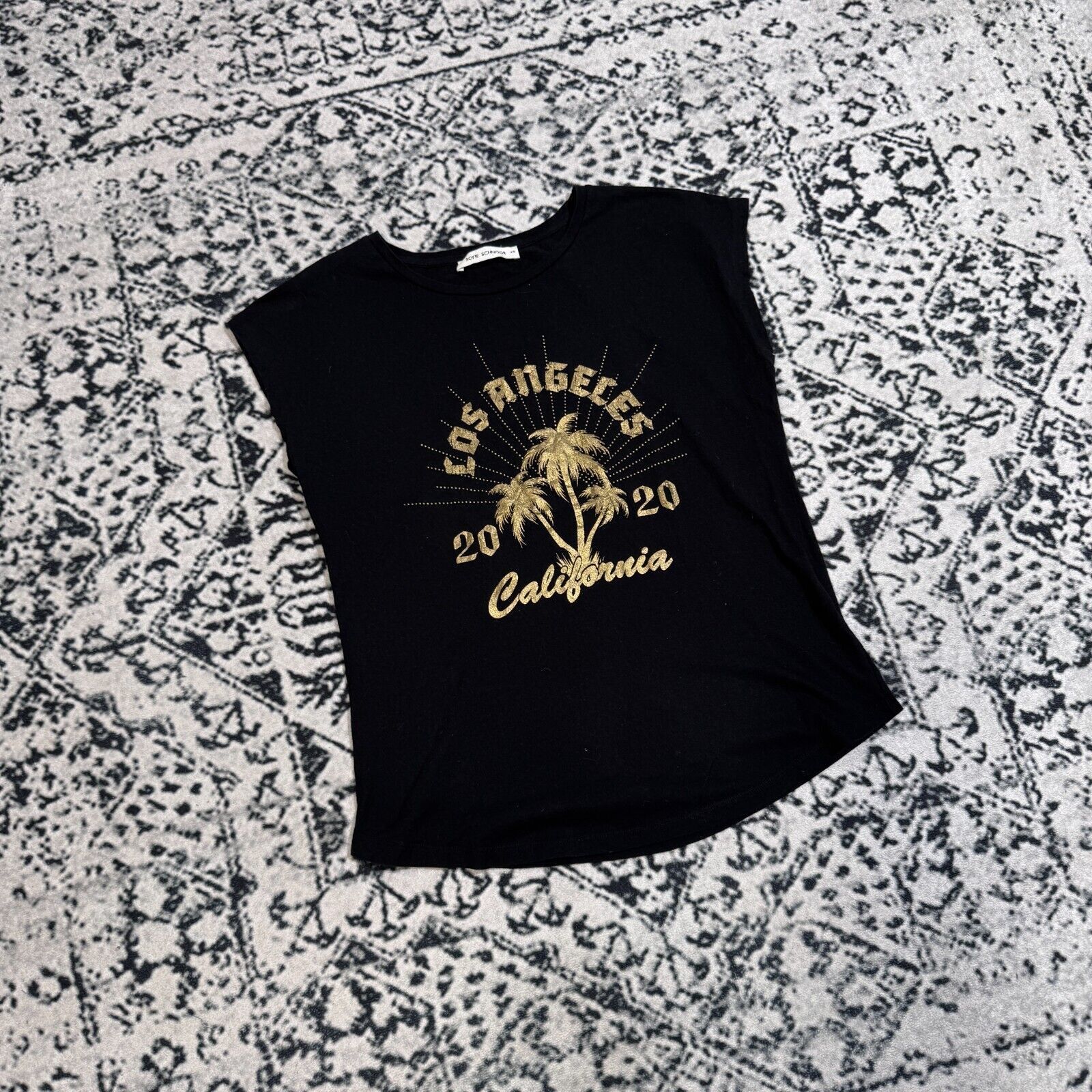 Vintage Vintage Sophie Schnoor Women's Black Cotton T-Shirt Size XS Size US XS / EU 42 / 0 - 3 Thumbnail