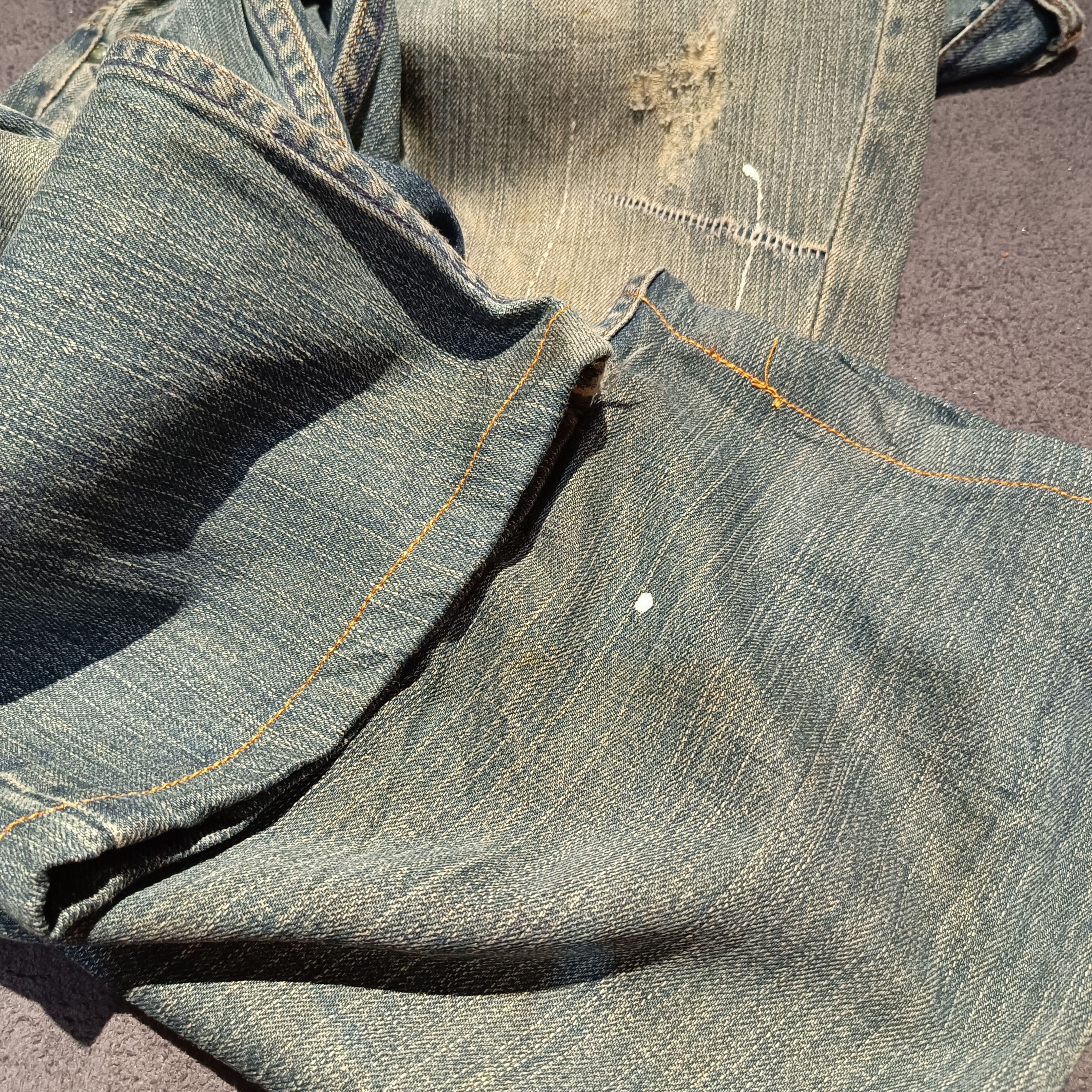 If Six Was Nine 🇯🇵🔥 Japanese Seditionaries Paint Ripped Denim Size US 32 / EU 48 - 8 Thumbnail
