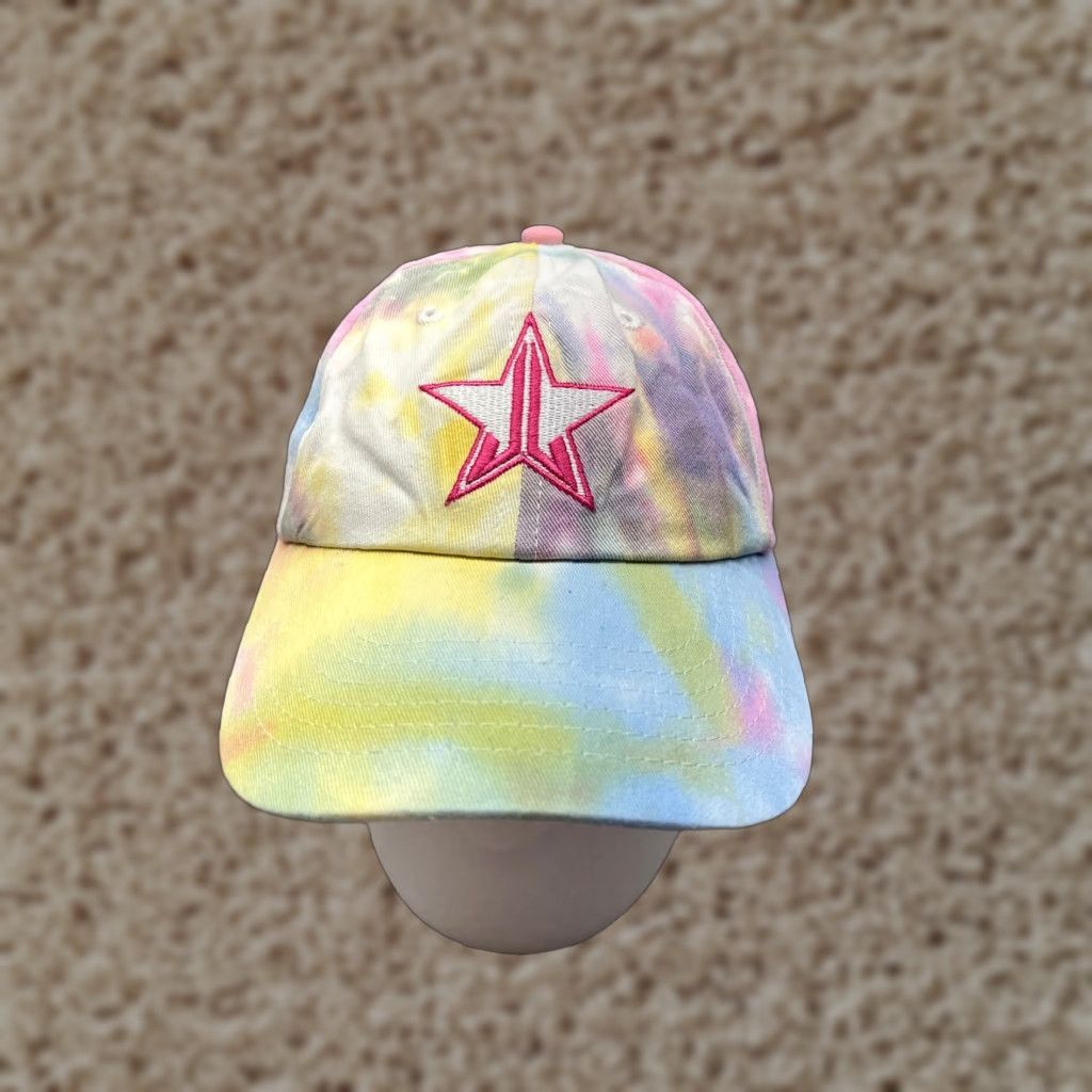 Vintage VINTAGE Jeffree Star Hat Cap Strap Back Women One Size Rainbow Tie Dye 100% Cotton Rare Size ONE SIZE - 1 Thumbnail