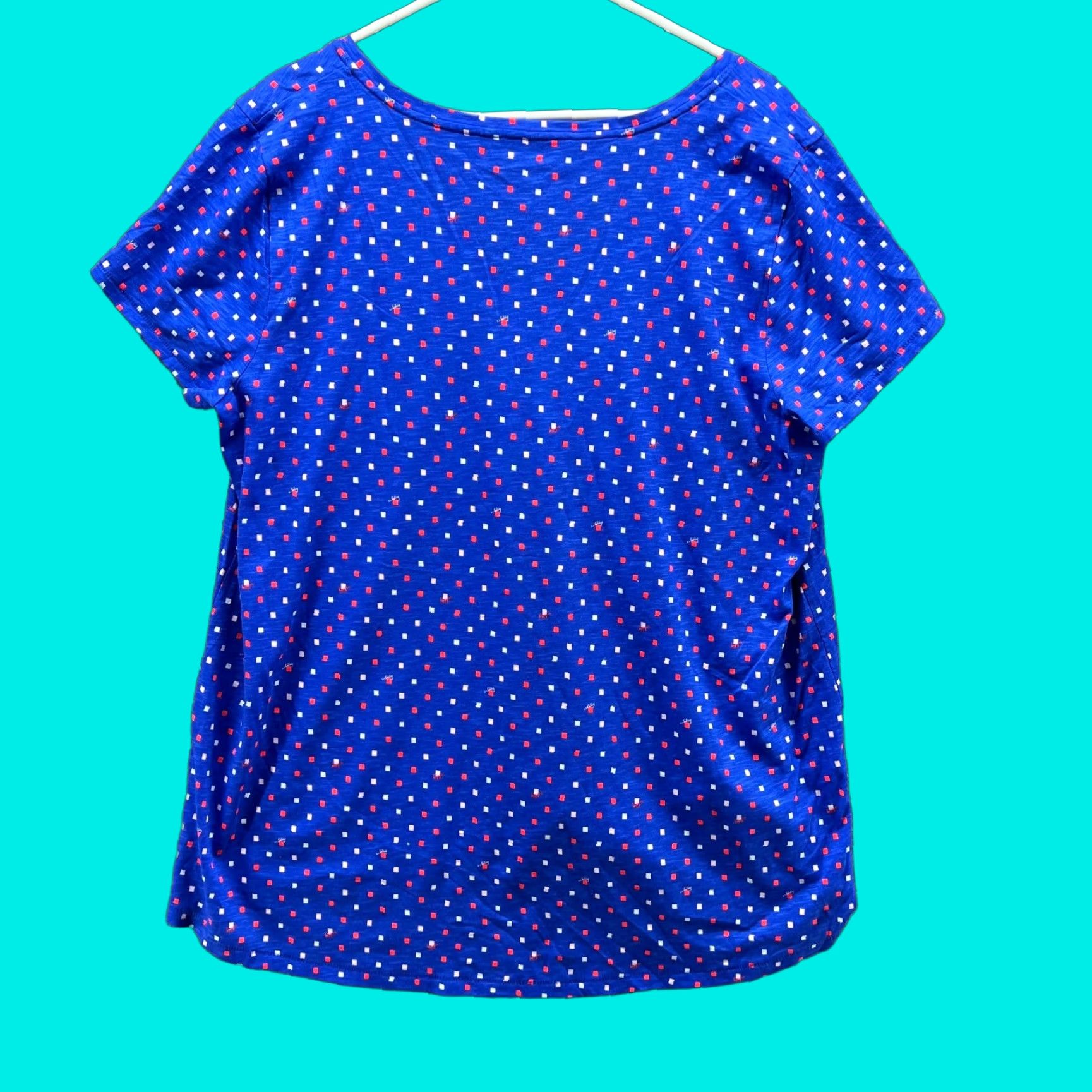 Lilly Pulitzer VINTAGE Lilly Pulitzer Shirt Women 2XL Blue Etta V Neck Top Tee Seabreeze Low Tide Dots Polka Dot Short Sleeve Casual Womens Size XXL / US 16-18 / IT 52-54 - 1 Thumbnail