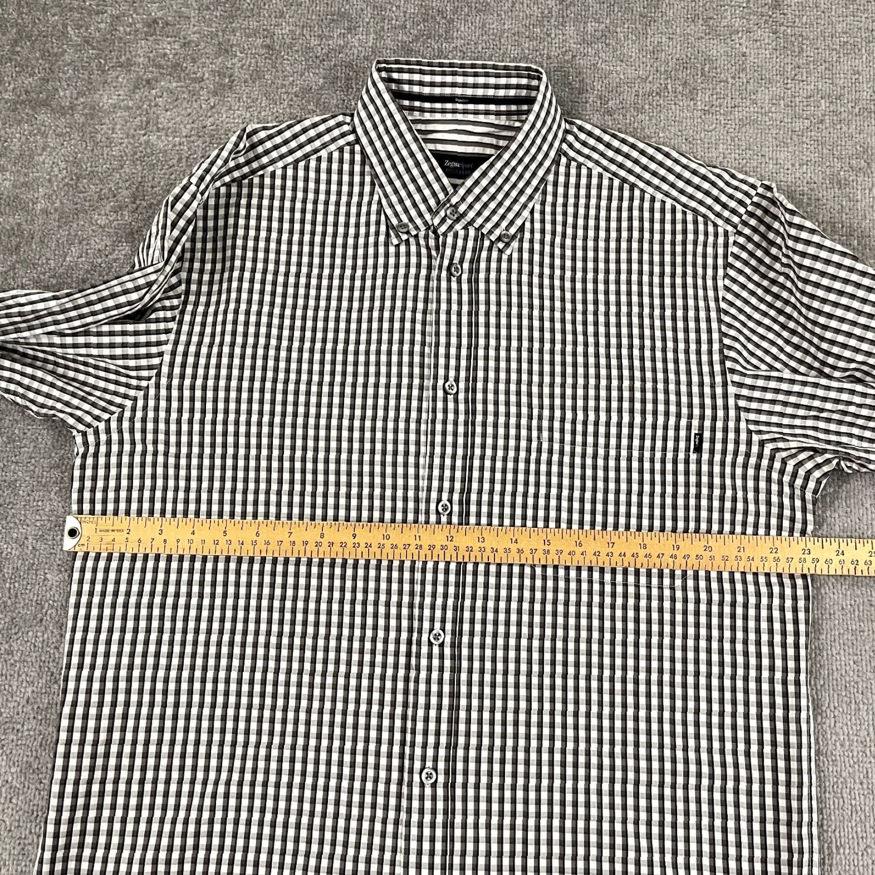 Ermenegildo Zegna Ermenegildo Zegna Sport Shirt Mens XL Regular Monochrome Gray Plaid Button Down Size US XL / EU 56 / 4 - 5 Thumbnail