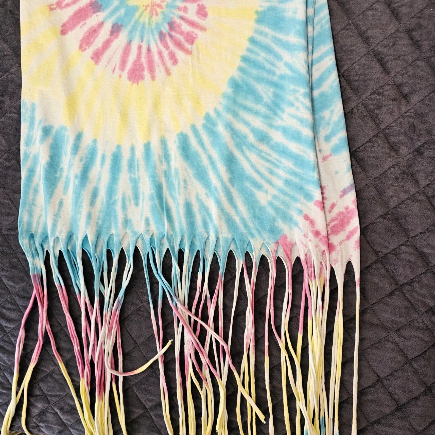Vintage VINTAGE On Edge Neon Yellow Tie-Dye Tank Dress Size L Fringe Casual Outdoor Womens Size L / US 10 / IT 46 - 7 Thumbnail