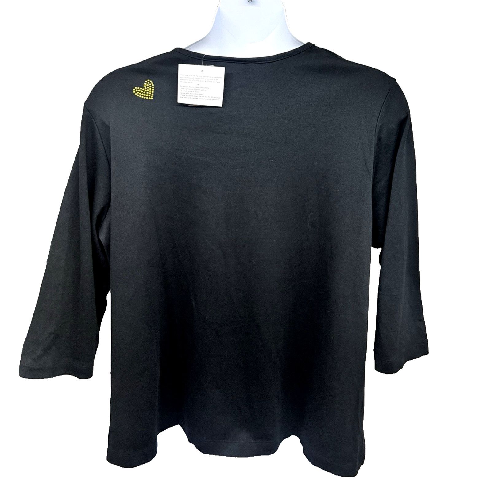 Quacker Factory Quacker Factory Black Pullover Top Womens 3X Rhinestones New Size 3XL / US 20-22 - 2 Thumbnail
