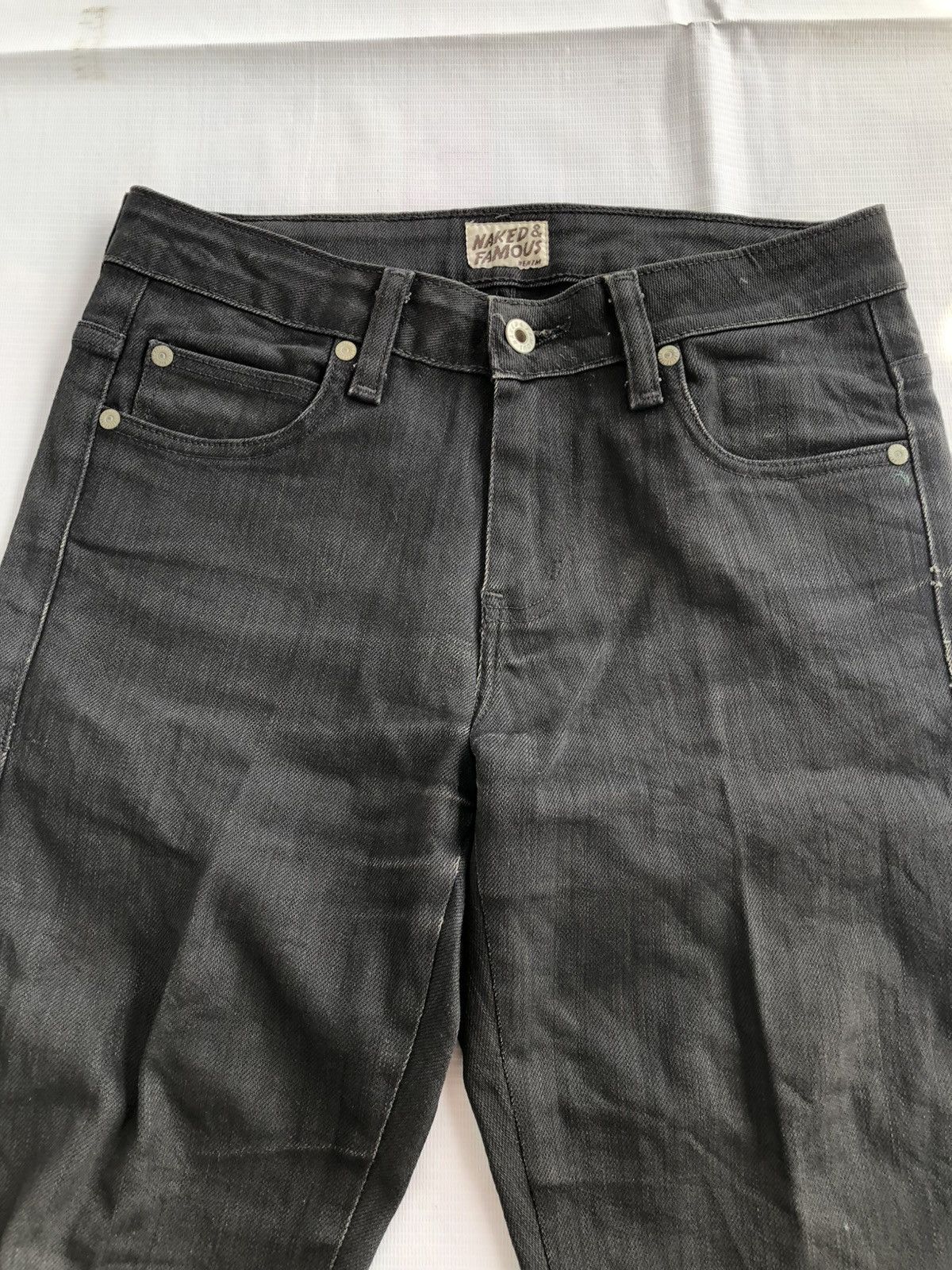 Naked & Famous Naked & Famous Black Power Stretch Jeans Denim Size US 30 / EU 46 - 2 Thumbnail