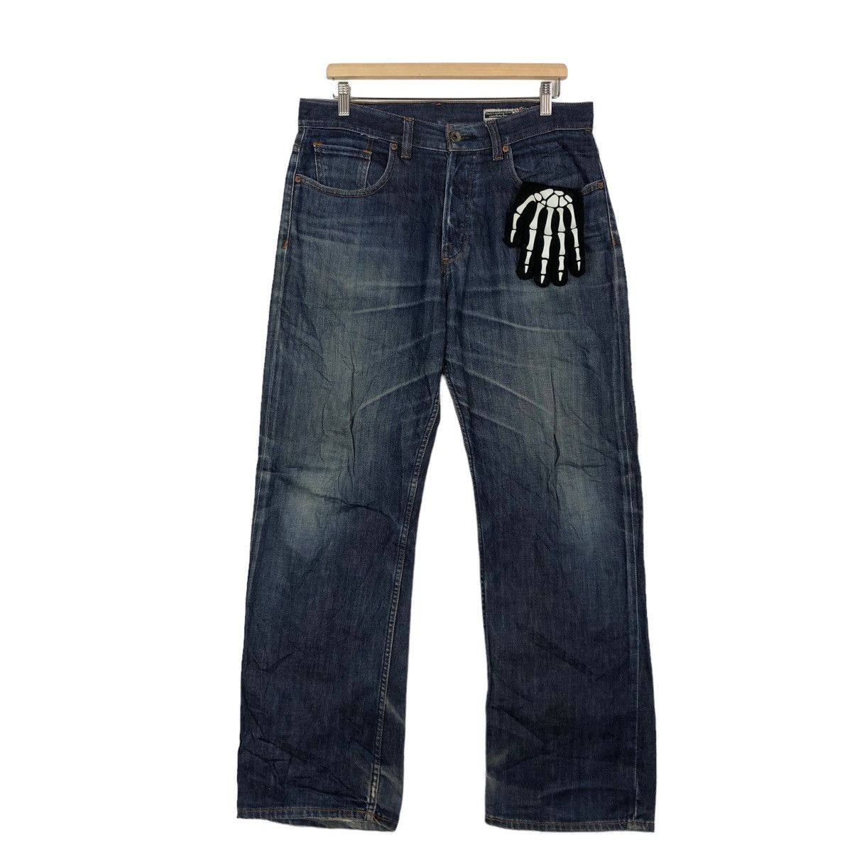 Japanese Brand 🔥90s Vintage Distressed Denim Jeans Black Bart Volcom Japan Size US 34 / EU 50 - 2 Thumbnail