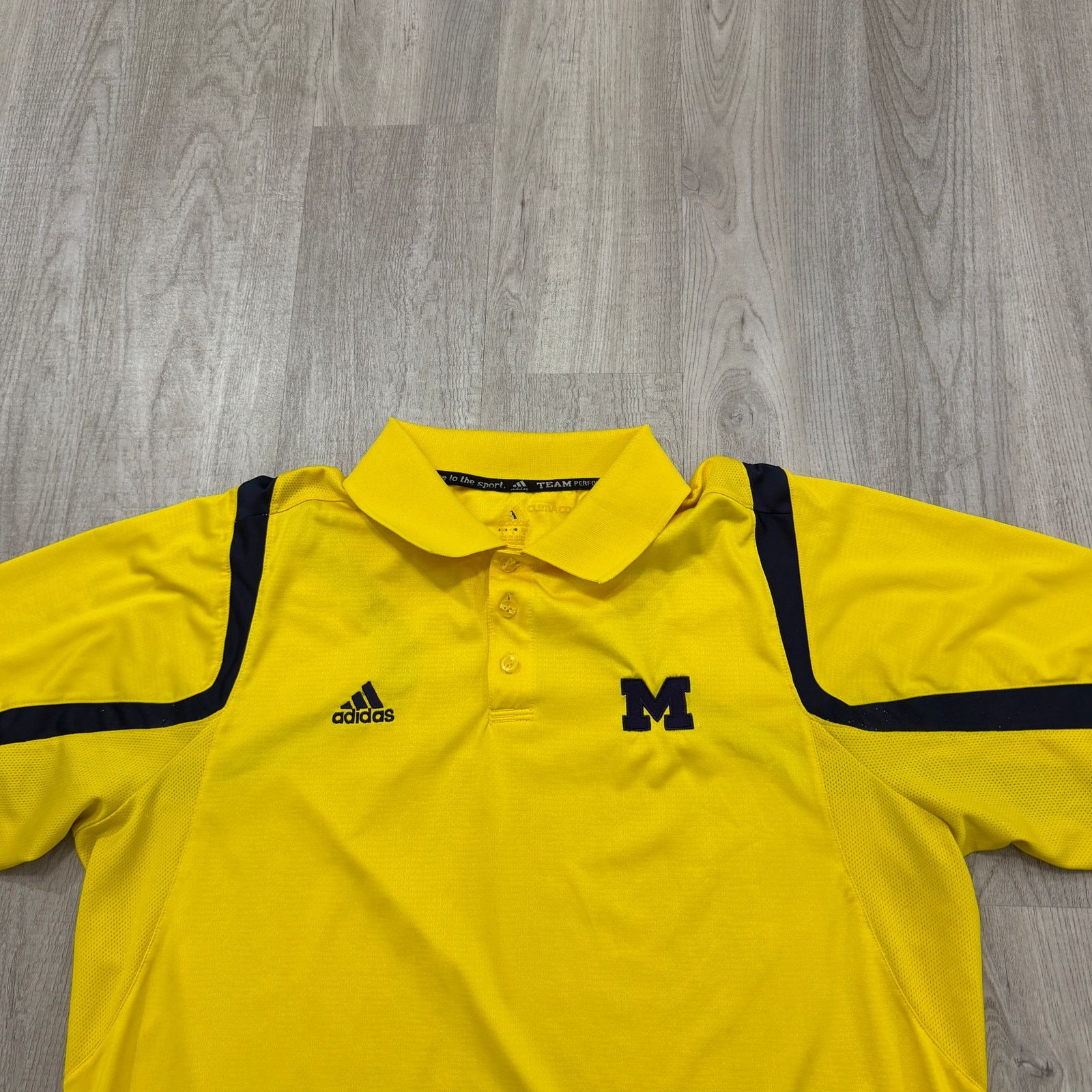 Adidas Adidas Michigan Wolverines Polo Shirt Men's Large Yellow Size US L / EU 52-54 / 3 - 2 Thumbnail