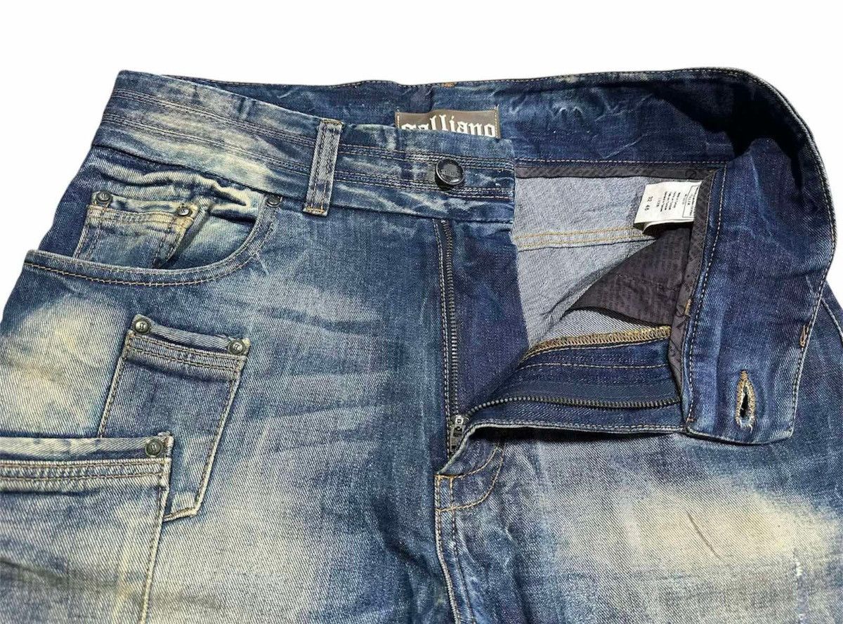 Designer × John Galliano 🔥Y2K Archived Galliano Gimmick Pocket Distressed Denim Size US 34 / EU 50 - 16 Thumbnail