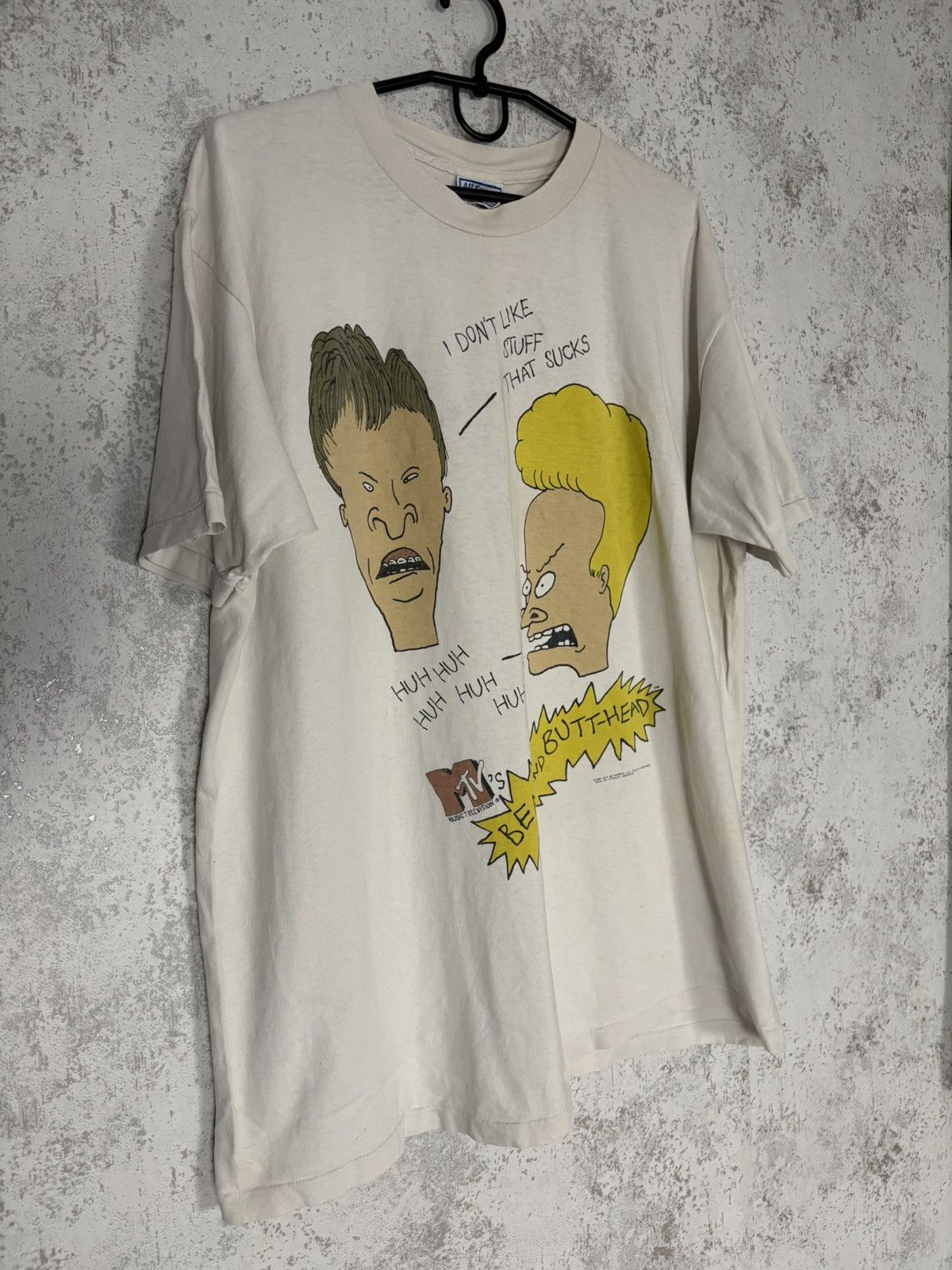 T-shirt Vintage MTV Beavis Et Butt-Head 1994 – Taille XL, Coton Noir – Occasion Très Bon état