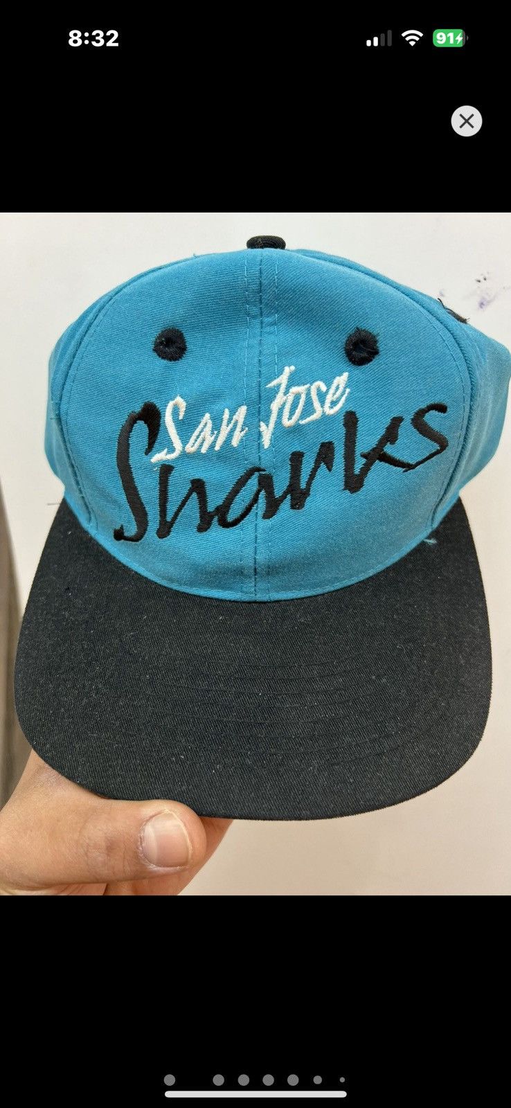 NHL ***FINAL DROP***RARE 90s SAN JOSE SHARKS SCRIPT SNAPBACK O/S Size ONE SIZE - 2 Thumbnail