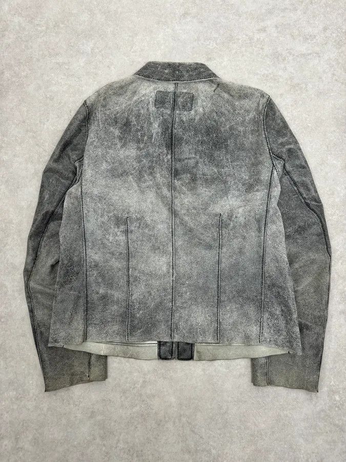 Dolce & Gabbana 1990s Dolce & Gabbana Grey Eroded Grained Leather Jacket Size US M / EU 48-50 / 2 - 6 Thumbnail