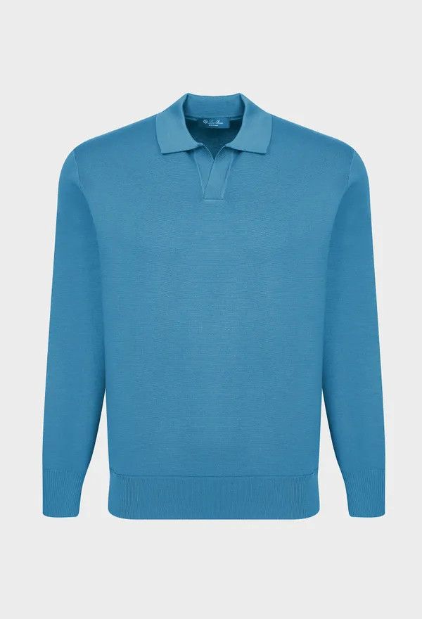 Loro Piana o1w1db10724 Polo Shirt in Blue Size US L / EU 52-54 / 3 - 1 Thumbnail