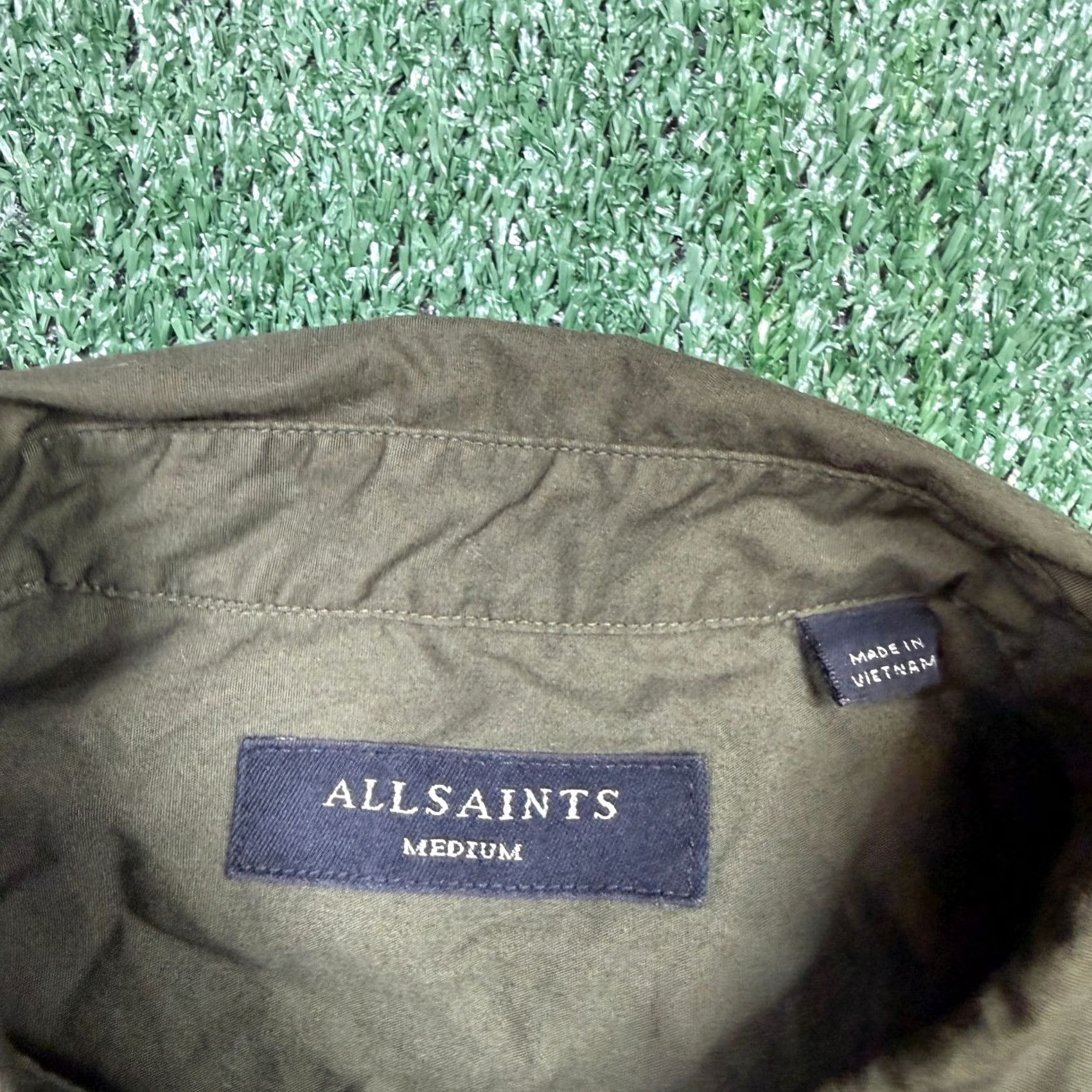 Allsaints Allsaints Button Up Shirt Mens Size M Green Short Sleeve Preppy Size US M / EU 48-50 / 2 - 3 Thumbnail