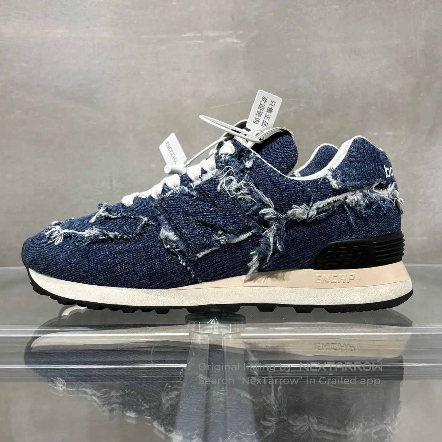 Miu Miu Miu Miu X NB 574 Blue Damaged Jeans Sports Shoes Size US 6 / IT 36 - 4 Thumbnail