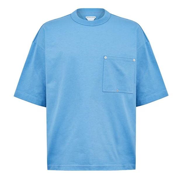image of Bottega Veneta O1G2R1Mq0324 Cotton Jersey T-Shirts In Admiral, Men's (Size XL)