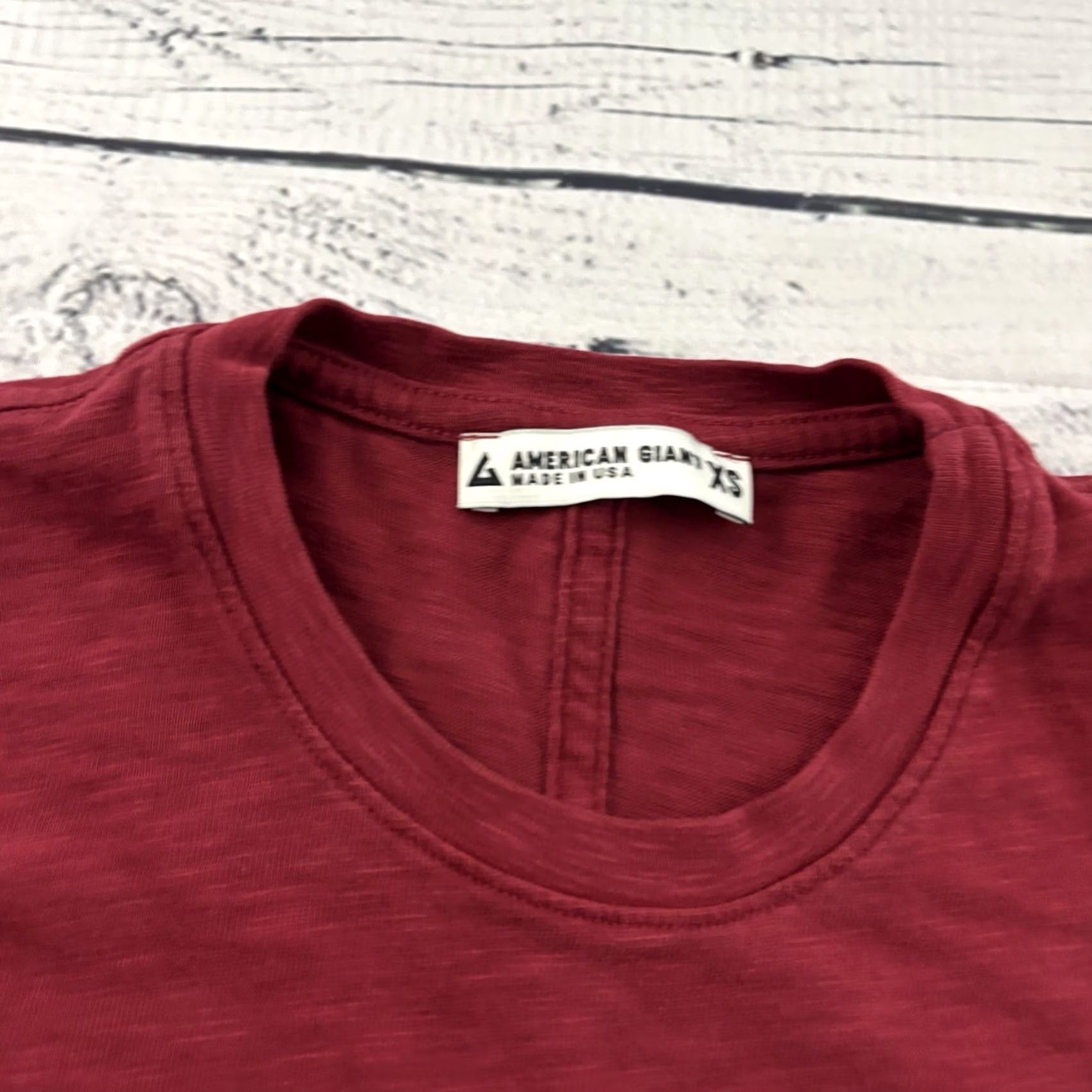 Vintage American Giant T-Shirt Womens XS Maroon USA Short Sleeve Cotton Shirt Decade USA Womens XS Maroon Shirt Size XS / US 0-2 / IT 36-38 - 2 Thumbnail
