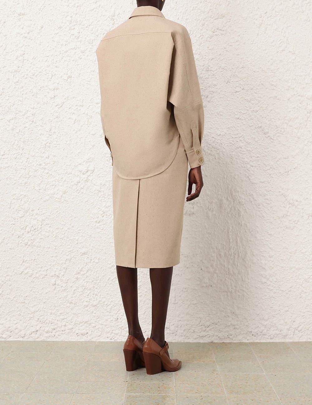 Zimmermann oc11z0525 Midi Skirt in Beige Size 25" / US 0 / IT 36 - 4 Thumbnail
