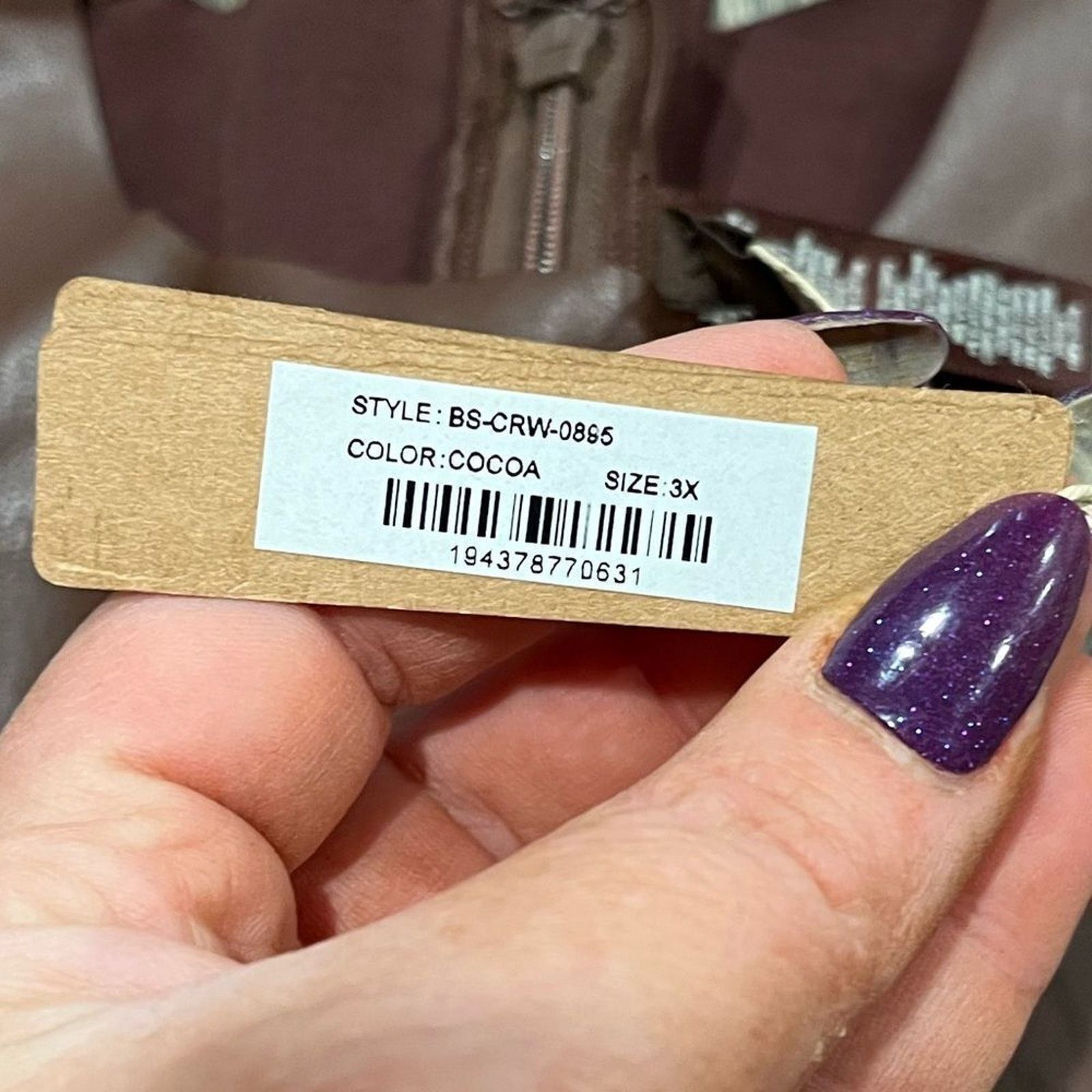 SKIMS NWT Skims Faux Leather Crew Neck Bodysuit r Raw Cut Cocoa 3X Size 3XL / US 20-22 - 4 Thumbnail