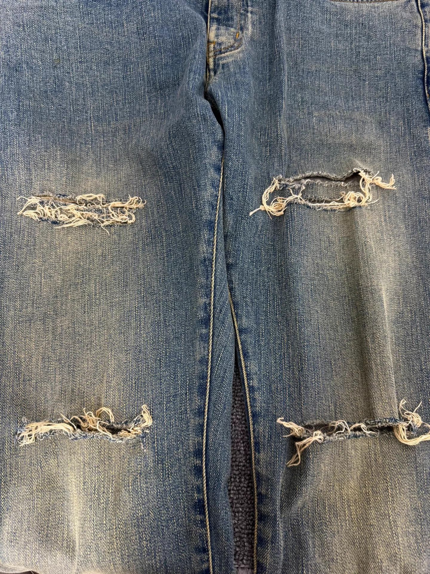 Yves Saint Laurent YSL 14FW Light Blue 4-Slash Distressed Skinny Jeans GD Worn Size US 32 / EU 48 - 3 Thumbnail