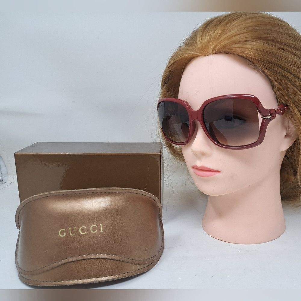 Gucci Womens Marina Chain Sunglasses Red Vintage Y2K GG3597