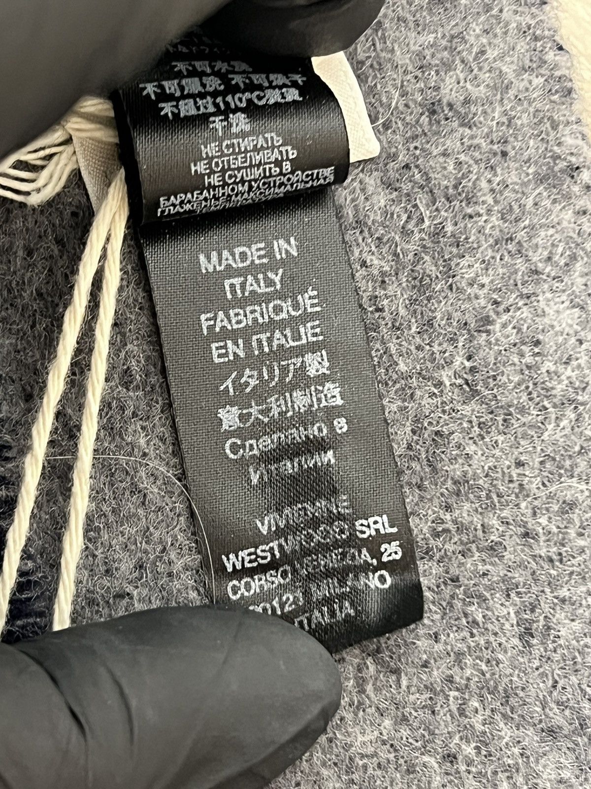 Vivienne Westwood Vivienne Westwood Orb Logo Scarf - 100% Wool - Navy & Grey Size ONE SIZE - 7 Thumbnail