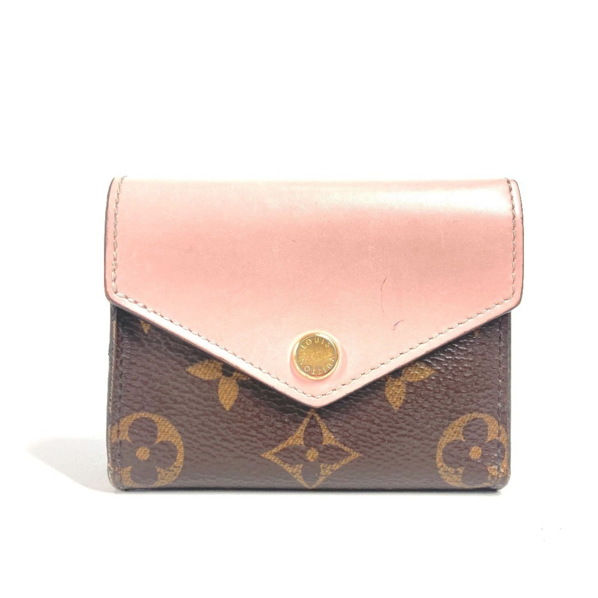 Louis Vuitton LOUIS VUITTON M62933 Monogram Portefeuille Zoe Compact Wallet, Tri-fold Canvas, Women's, Rose Ballerine, Pink Size ONE SIZE - 1 Thumbnail
