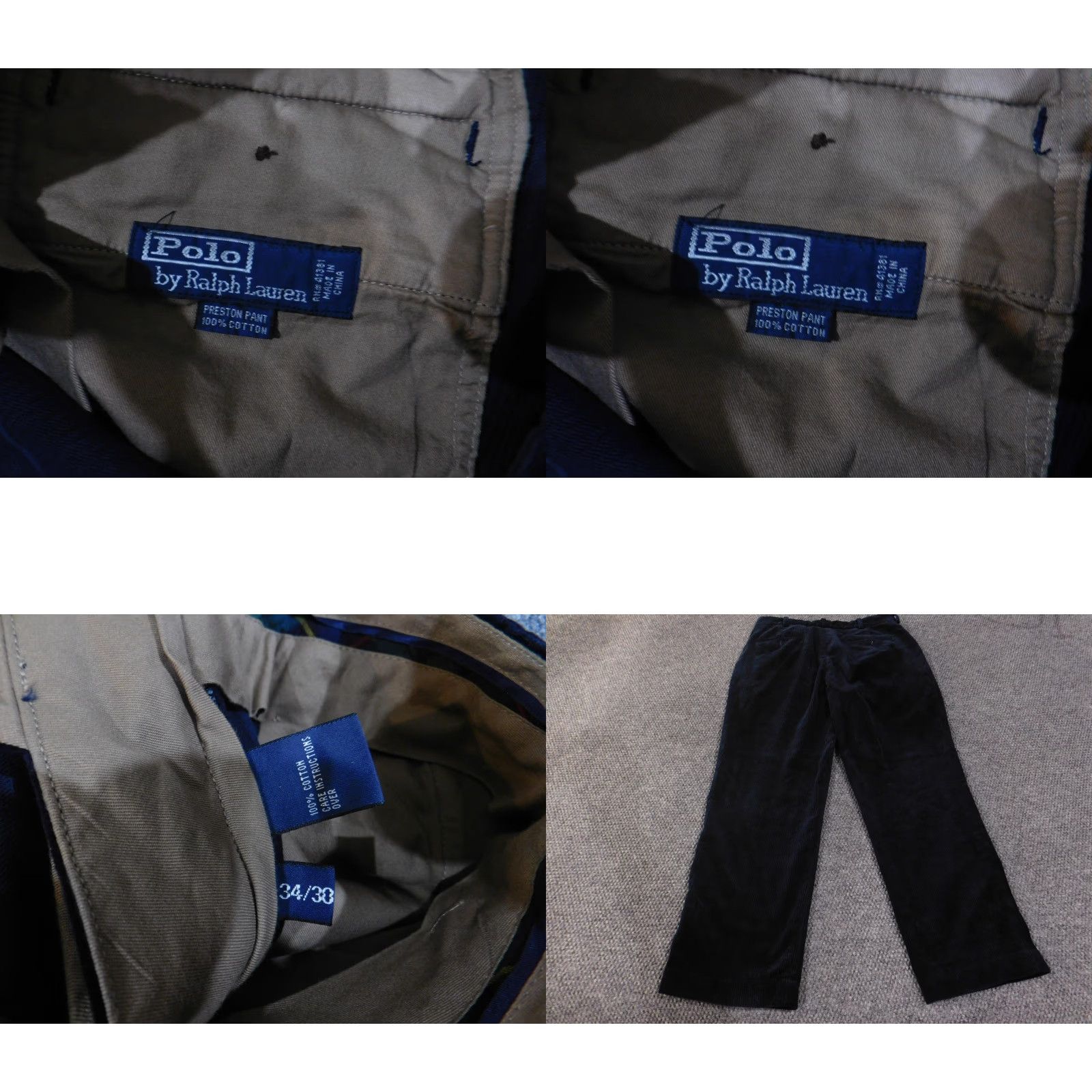 Polo Ralph Lauren Polo Ralph Lauren Pants Mens 34x30 Navy Blue Corduroy Preston Pant Classic Fit Size US S / EU 44-46 / 1 - 8 Thumbnail