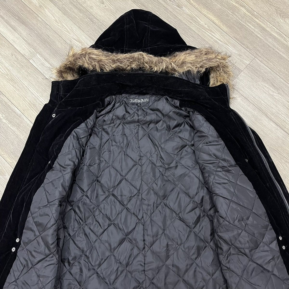 In The Attic In The Attic Velvet Velour Fireman Lgb Faux Fur Jacket Parka Size US L / EU 52-54 / 3 - 11 Thumbnail