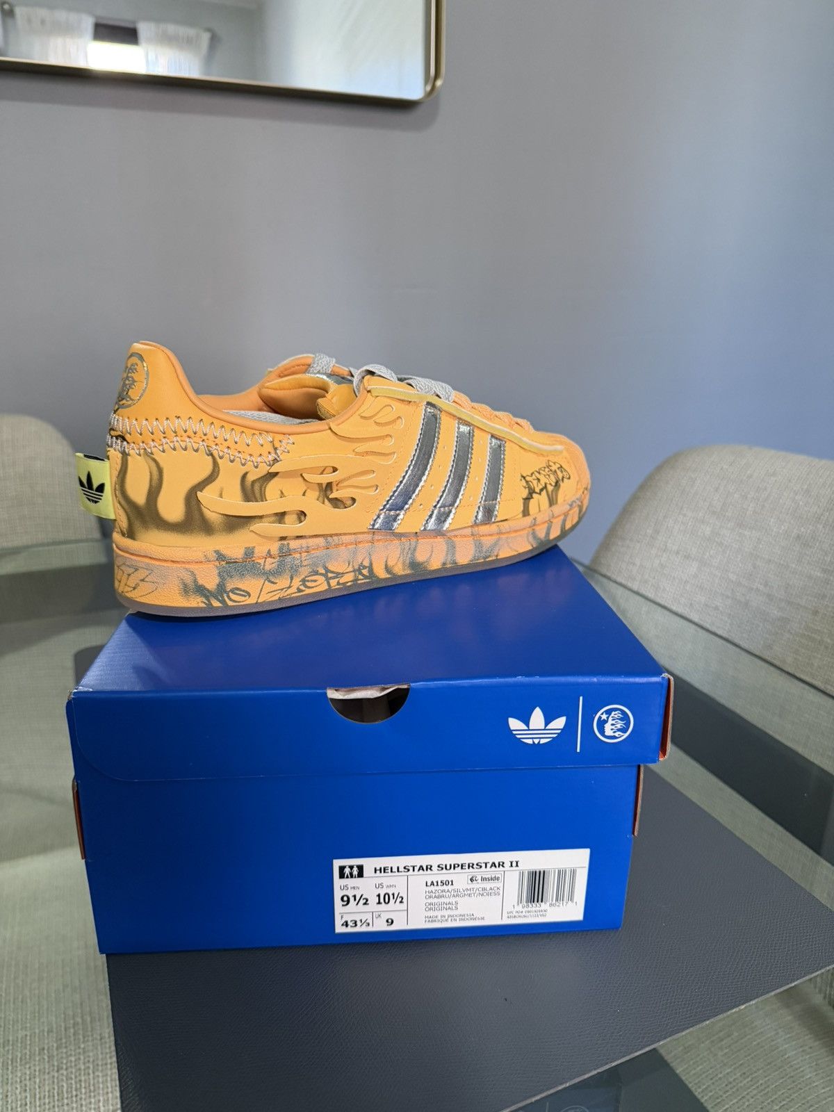 HELLSTAR Adidas Superstar Hellstar Hazy Orange Creamsicle Size US 10 / EU 43 - 5 Thumbnail