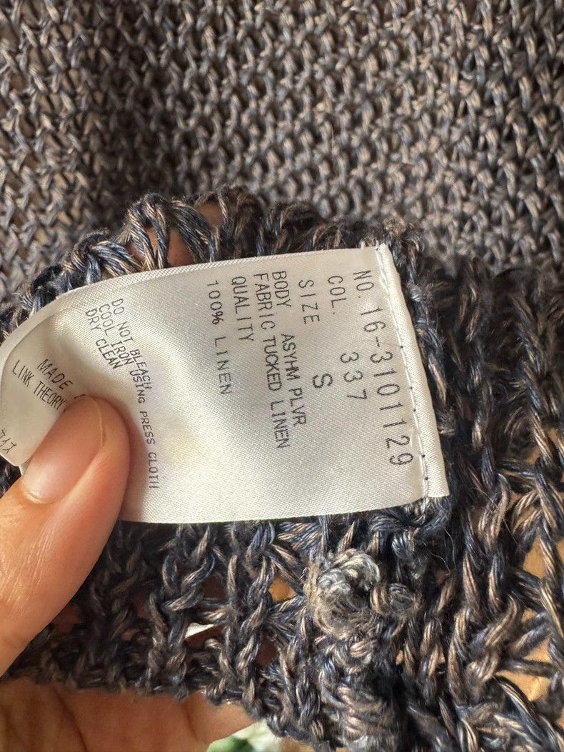 HELMUT LANG Gray lace-knitted sweater