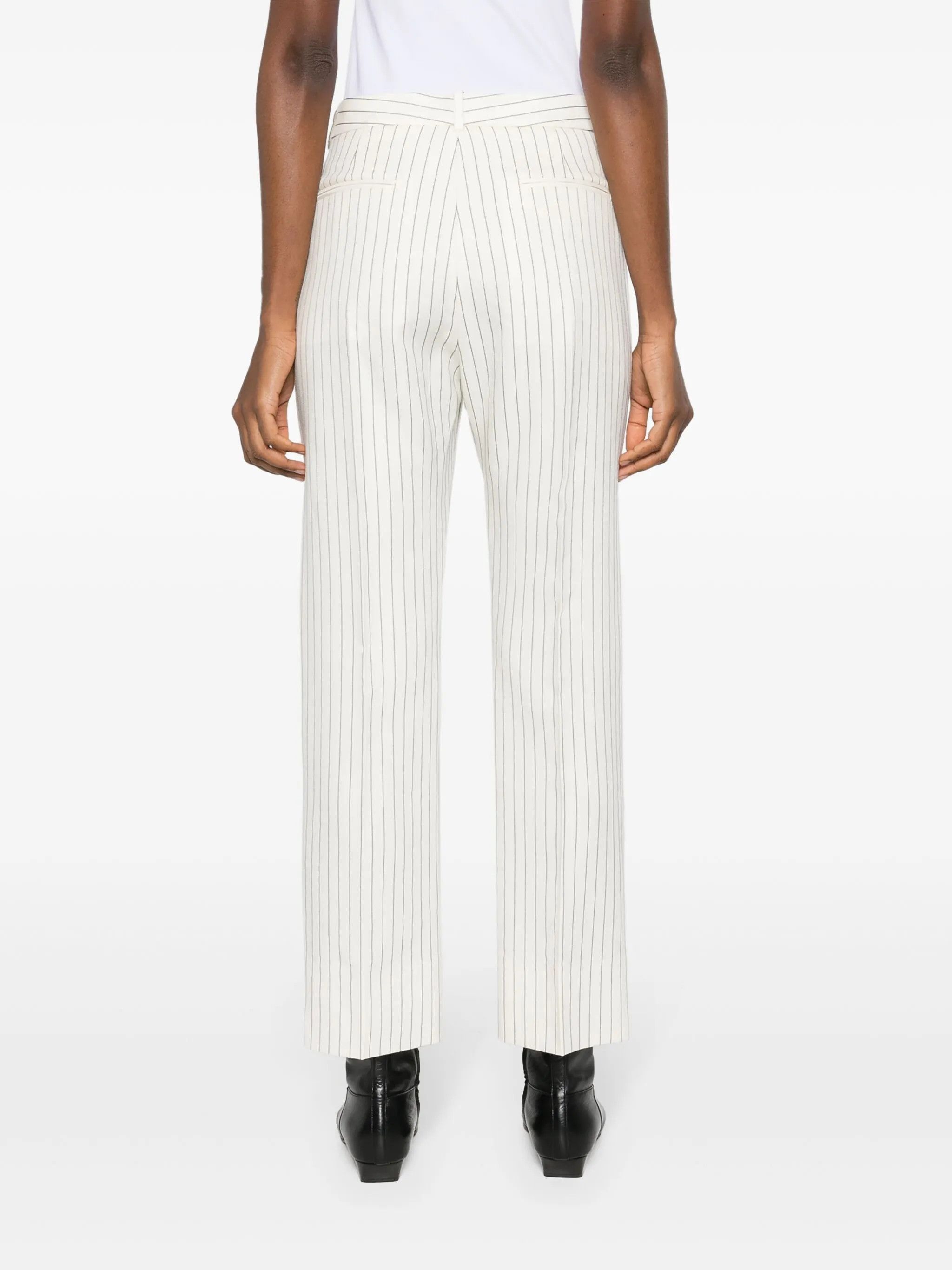 Tom Ford o1w1db10525 PAW558 Straight-leg Striped Pant in Ecru & Black Size 28" / US 6 / IT 42 - 4 Thumbnail