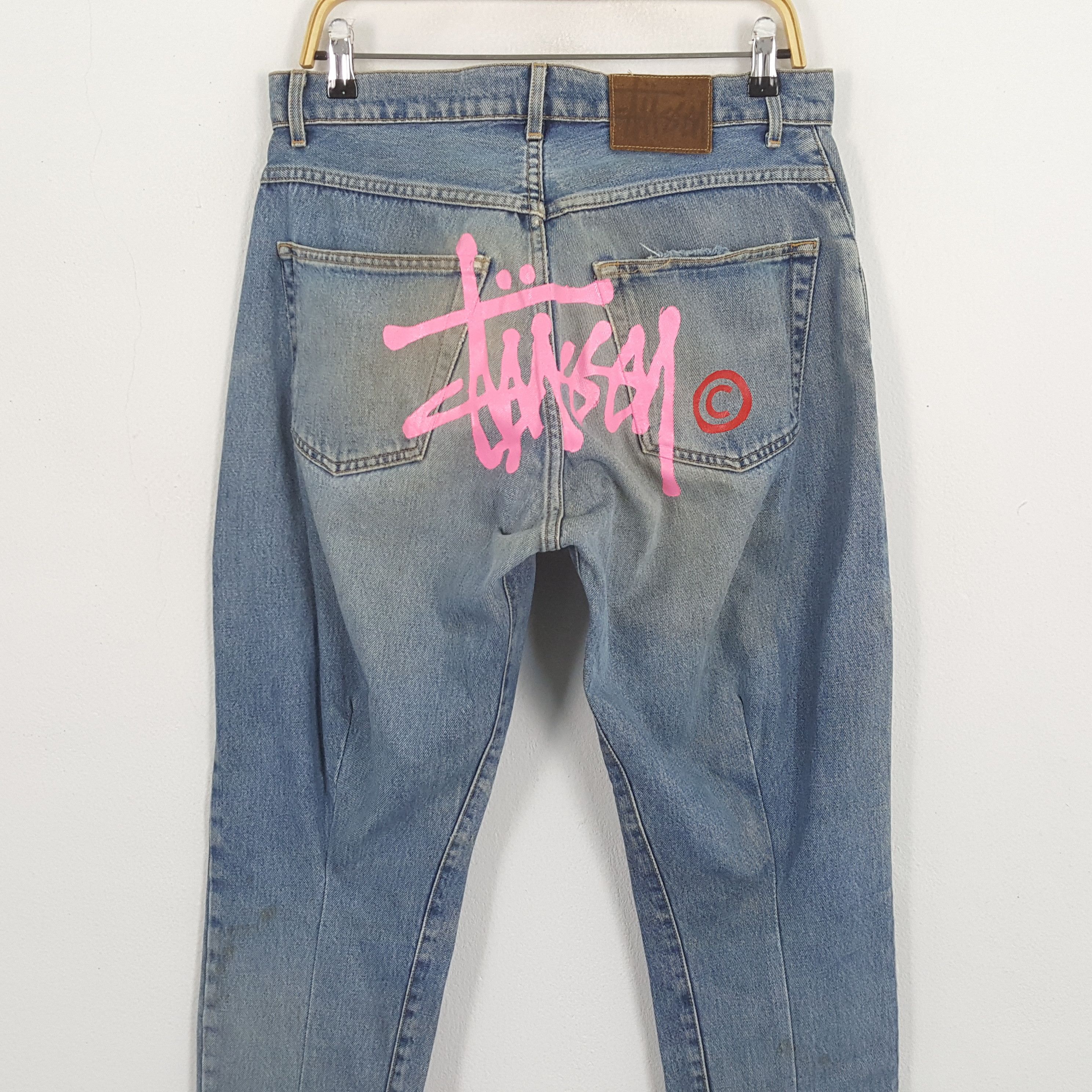 Stussy × Vintage Vintage STUSSY Streetwear Skateboard Big Logo Design Jeans Size US 32 / EU 48 - 2 Thumbnail