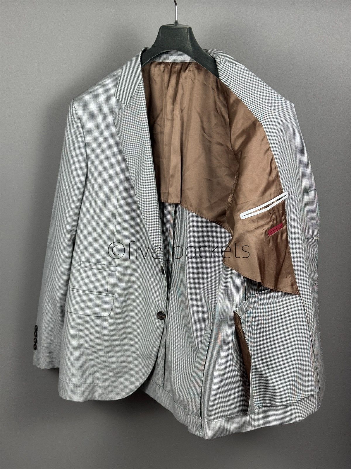 Brunello Cucinelli NEW Brunello Cucinelli Houndstooth Mens Sport Coat Blazer Size 44R - 3 Thumbnail