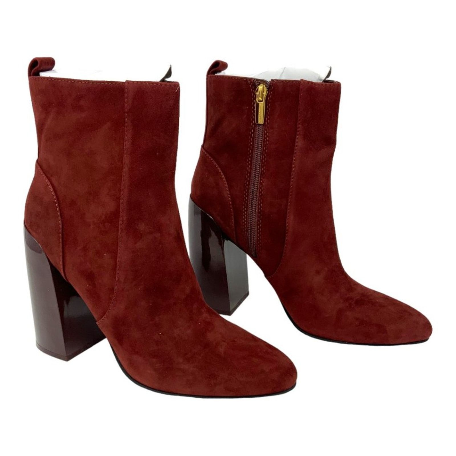 Vince Camuto Vince Camuto Enverna Suede Block Heel Bootie Burgundy 8.5 Size US 8.5 / IT 38.5 - 4 Thumbnail