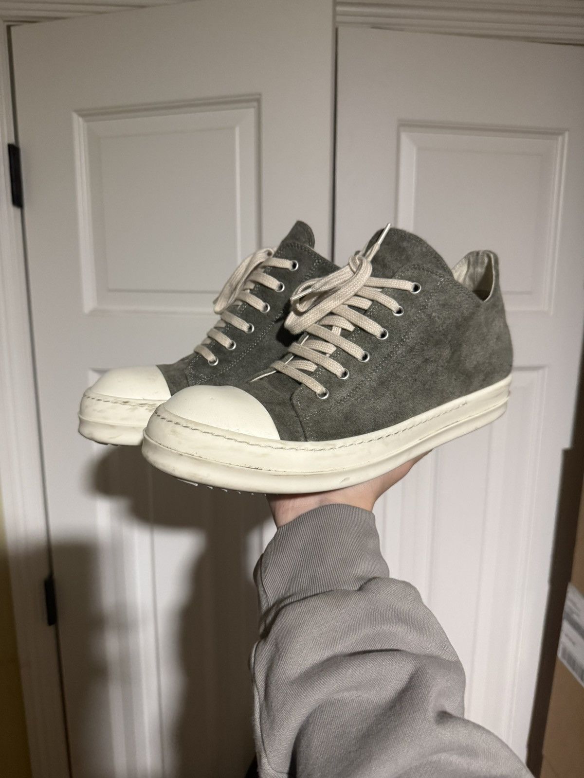 Rick Owens Drkshdw Rick Owens DRKSHDW Grey Suede Ramone Sneakers Size US 8 / EU 41 - 1 Thumbnail