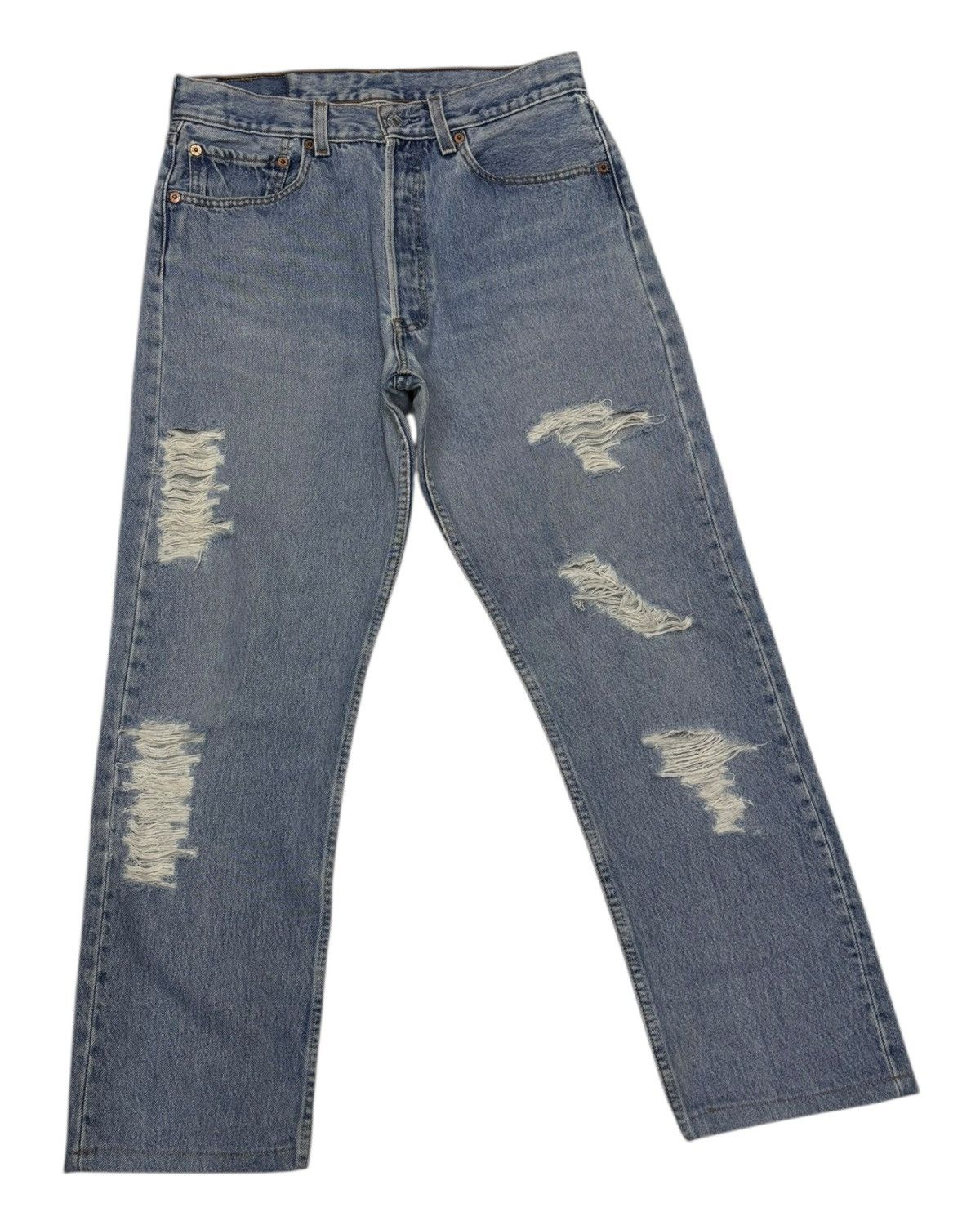 Kapital Vintage Levis 501 Made in Mexico Distressed Denim Jeans Size 30" / US 8 / IT 44 - 3 Thumbnail