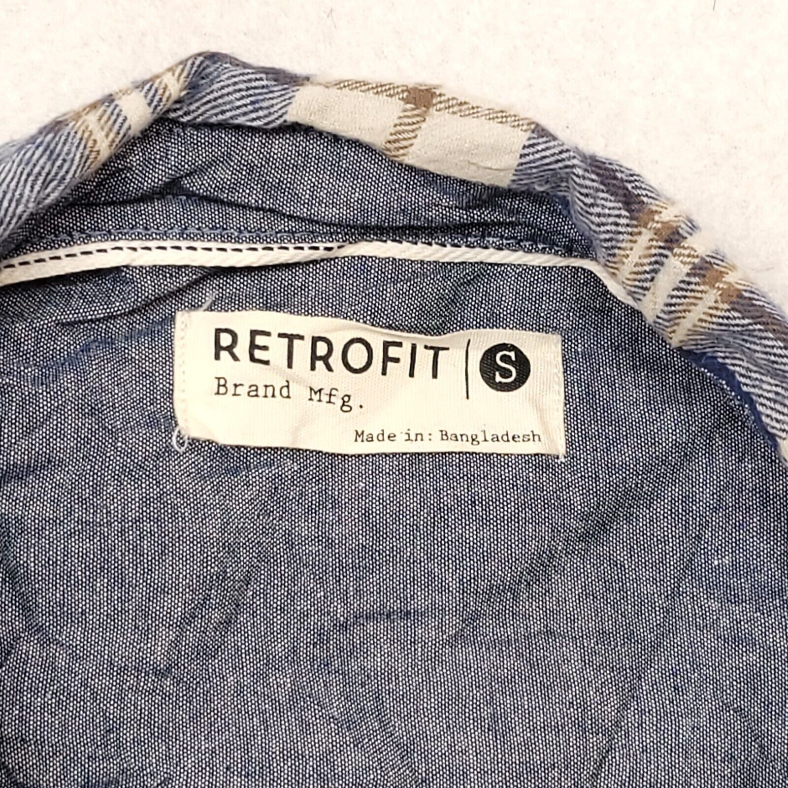 Retrofit Retrofit Madras Flannel Shirt Mens Size Small S Blue White Size US S / EU 44-46 / 1 - 3 Thumbnail