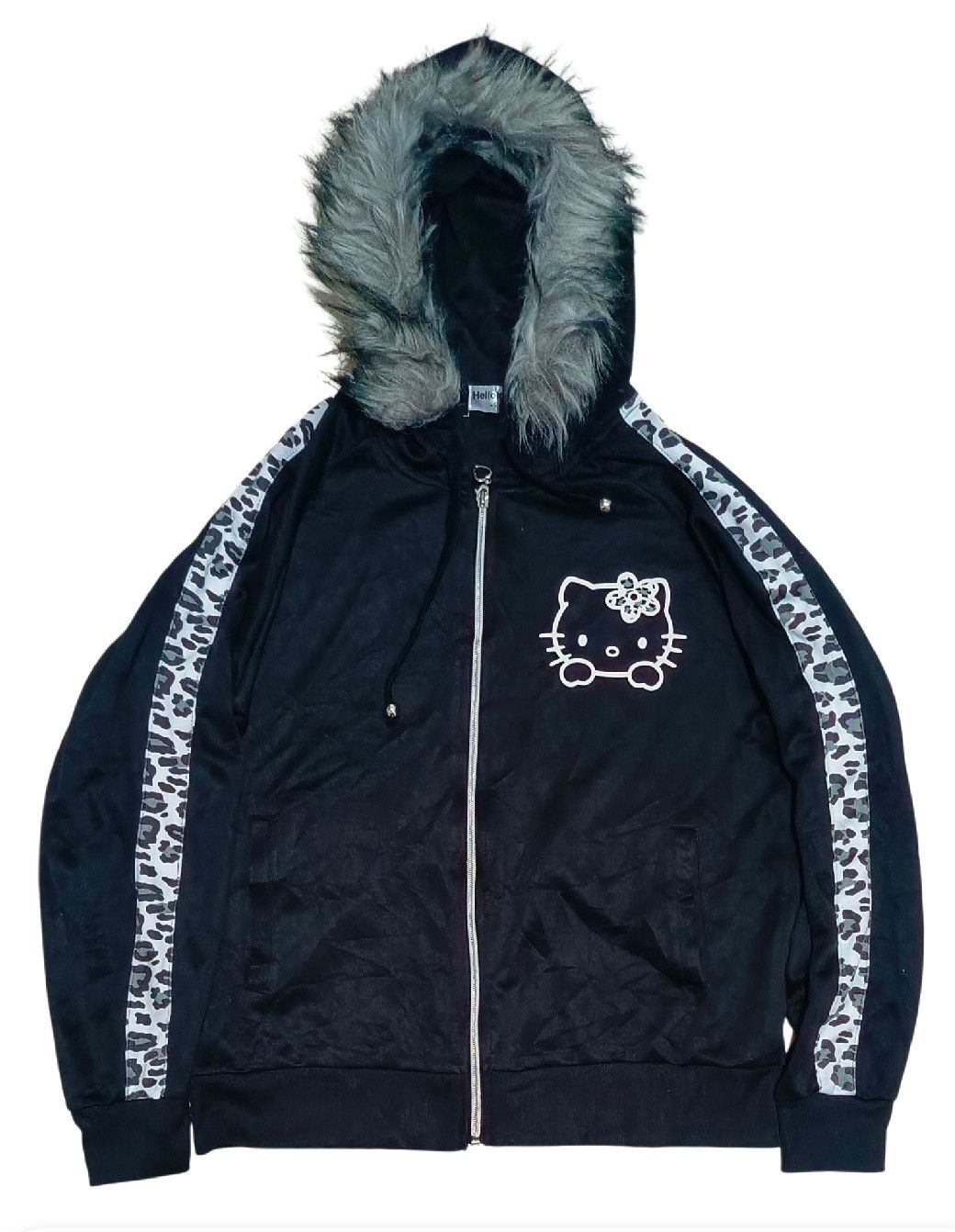 Cartoon Network 2000s Hello Kitty Camo Stripes Fur hoodie Zipper Lgb Style Size L / US 10 / IT 46 - 2 Thumbnail