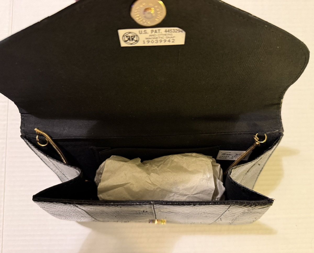 Other Vanna White RARE Vtg Black Snakeskin Clutch w Chain Handbag Size ONE SIZE - 3 Thumbnail