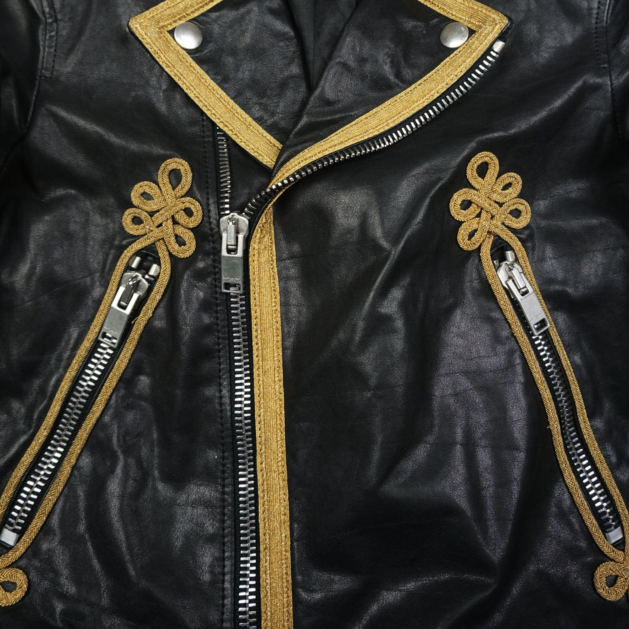 Saint Laurent Paris Saint Laurent Paris SS15 "Psych Rock" Officer Leather Jacket Size XS / US 0-2 / IT 36-38 - 10 Thumbnail