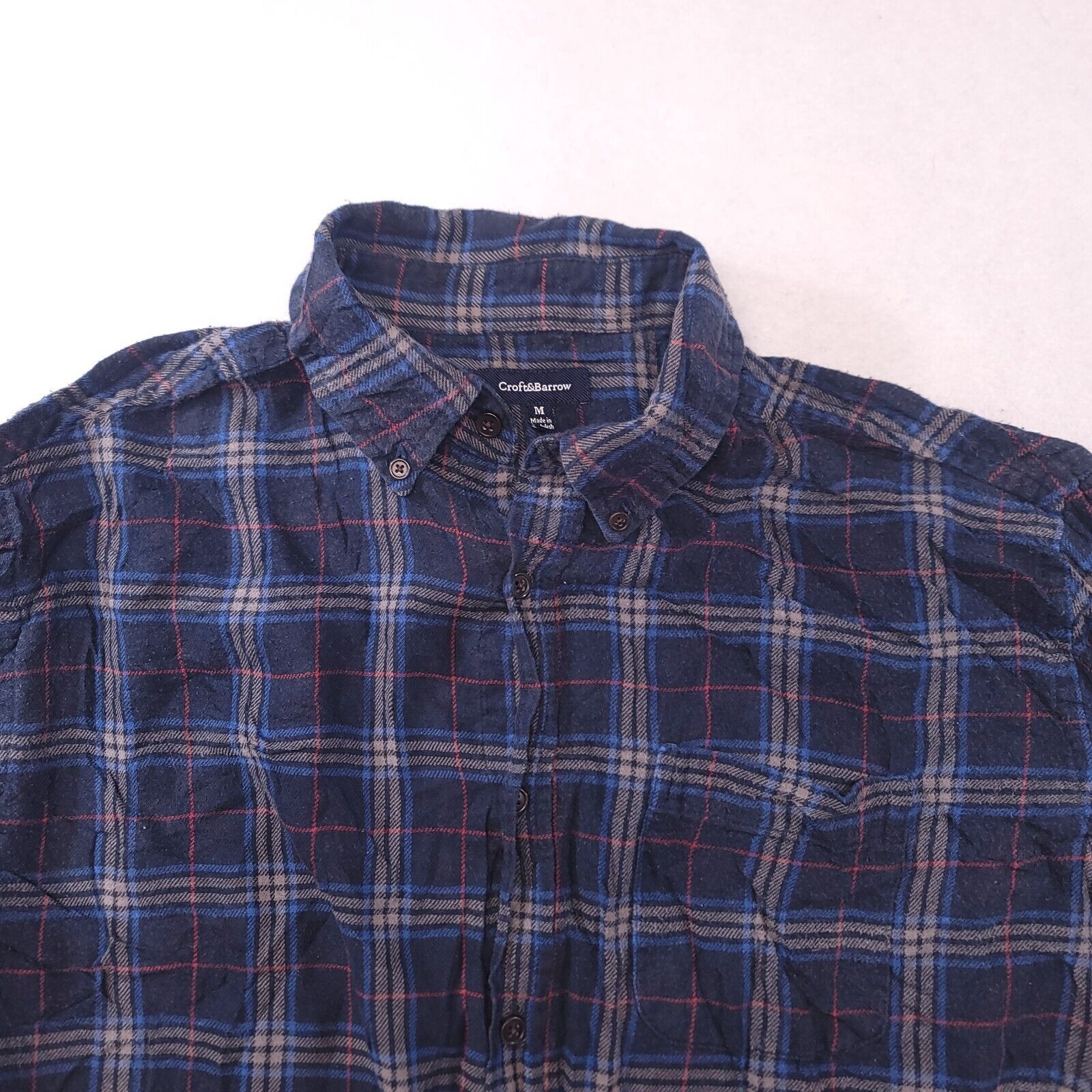 Croft & Barrow Croft & Barrow Tartan Flannel Shirt Mens Size M Blue Gray Size US M / EU 48-50 / 2 - 1 Thumbnail