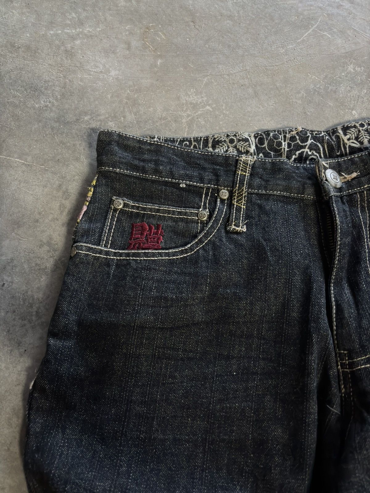 Japanese Brand GUMU buddha hindu japanese denim sukajan karakuri tamashii Size US 30 / EU 46 - 10 Thumbnail