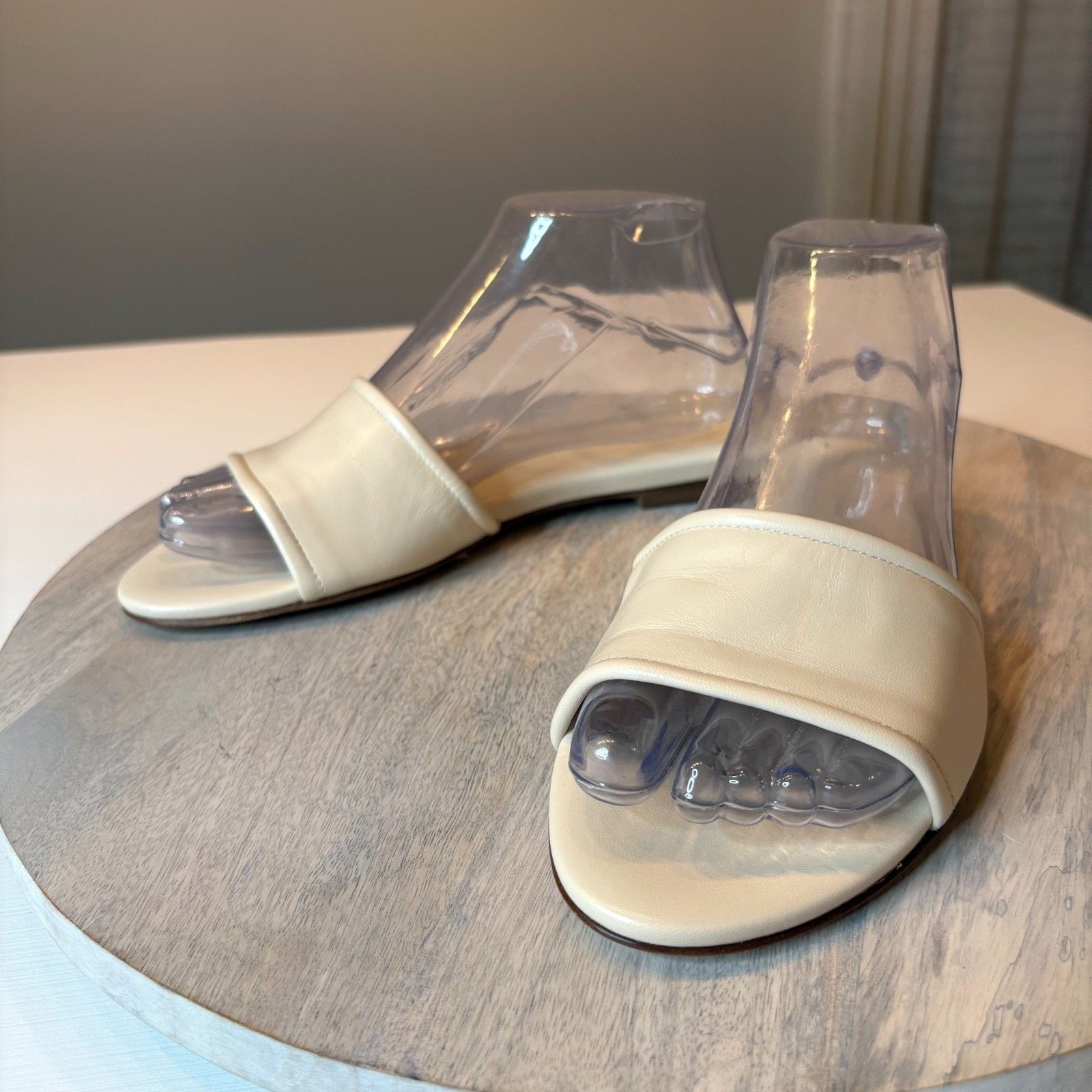 aeyde Aeyde Sandals Cream Nappa Leather Flat Slip On Italy 38 US 8 Size US 8 / IT 38 - 3 Thumbnail