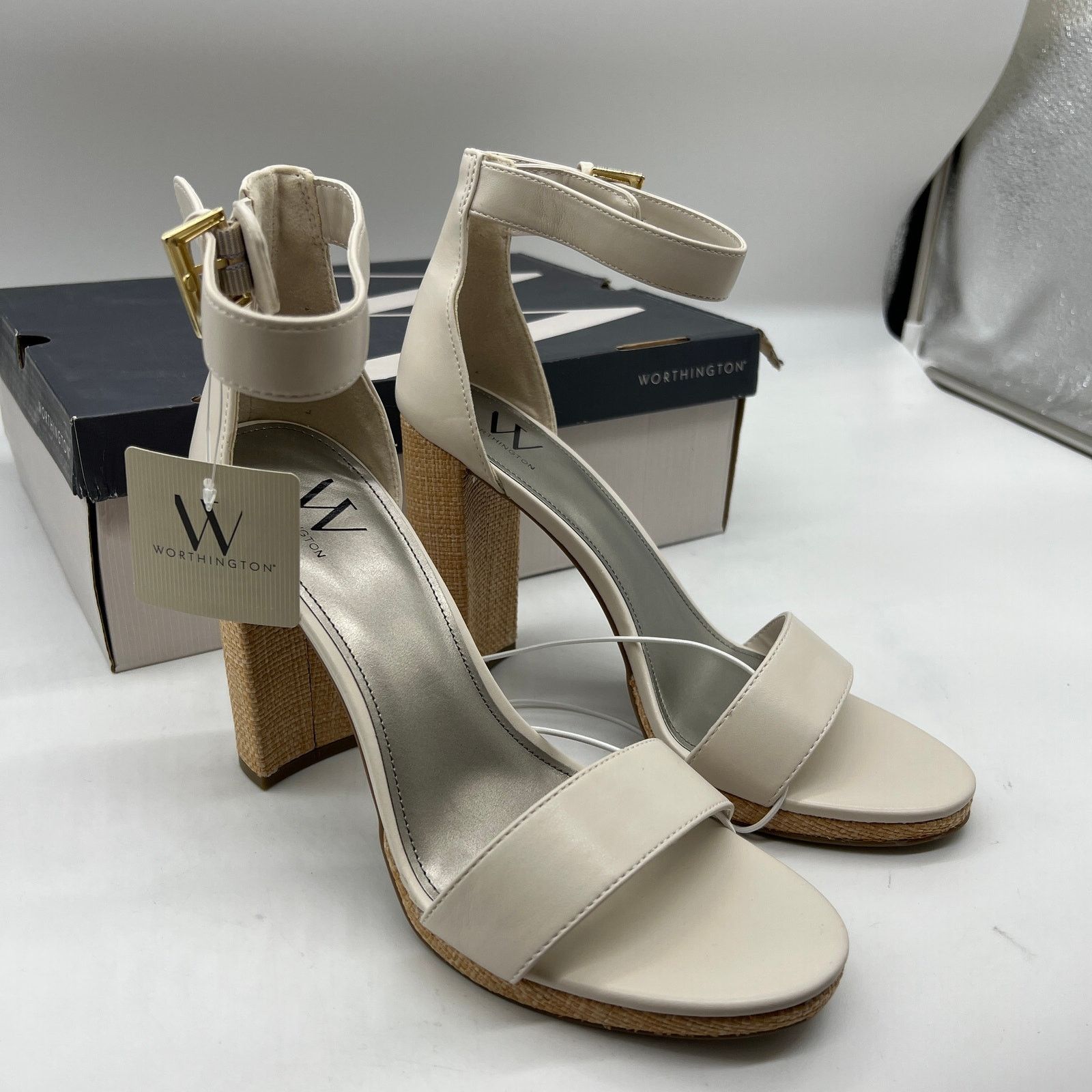 Other Worthington Womens Lynch Heeled Sandals Ivory Size US 9.5 / IT 39.5 - 2 Thumbnail